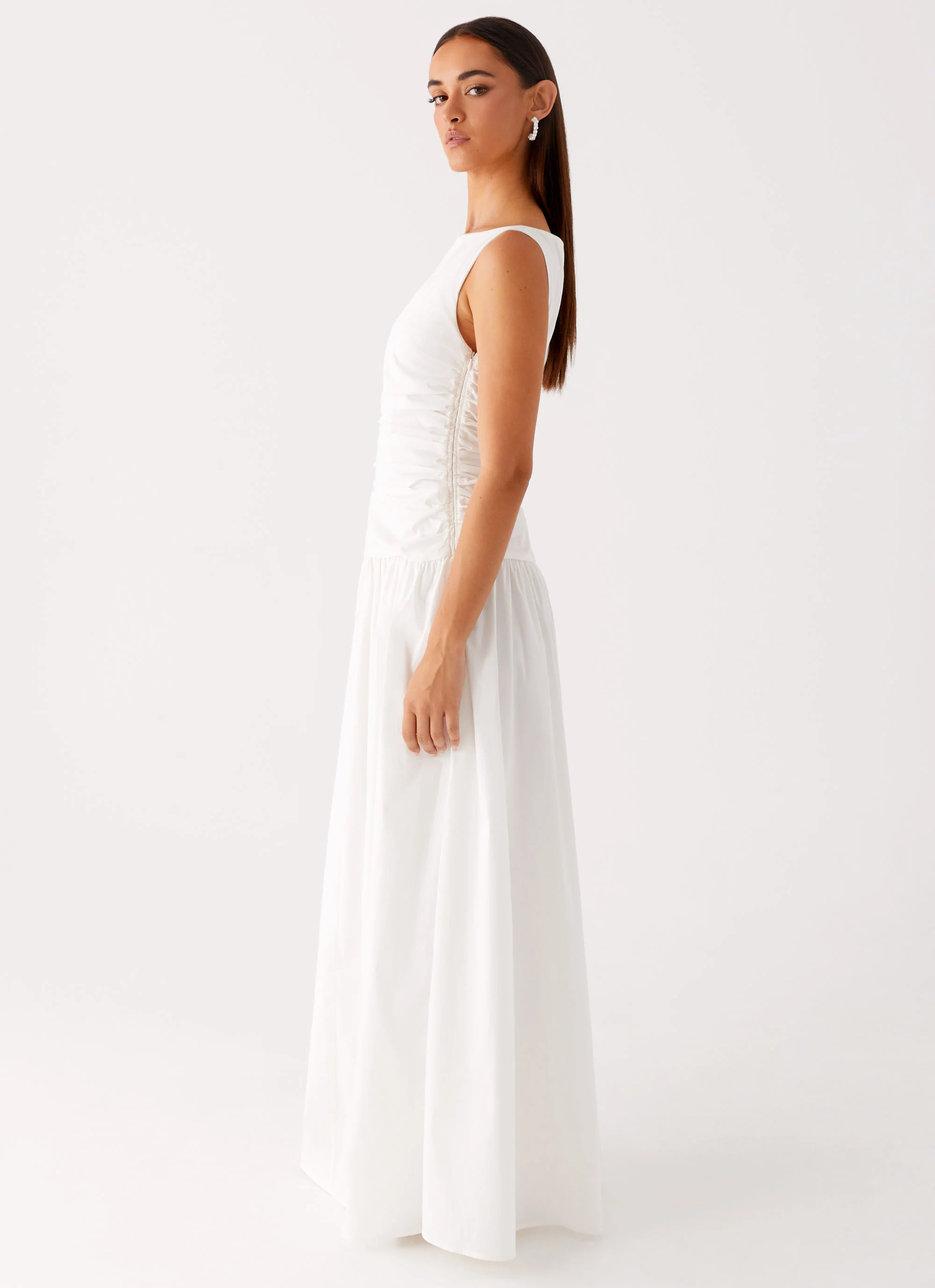 Carmel High Neck Maxi Dress - White - Image 3