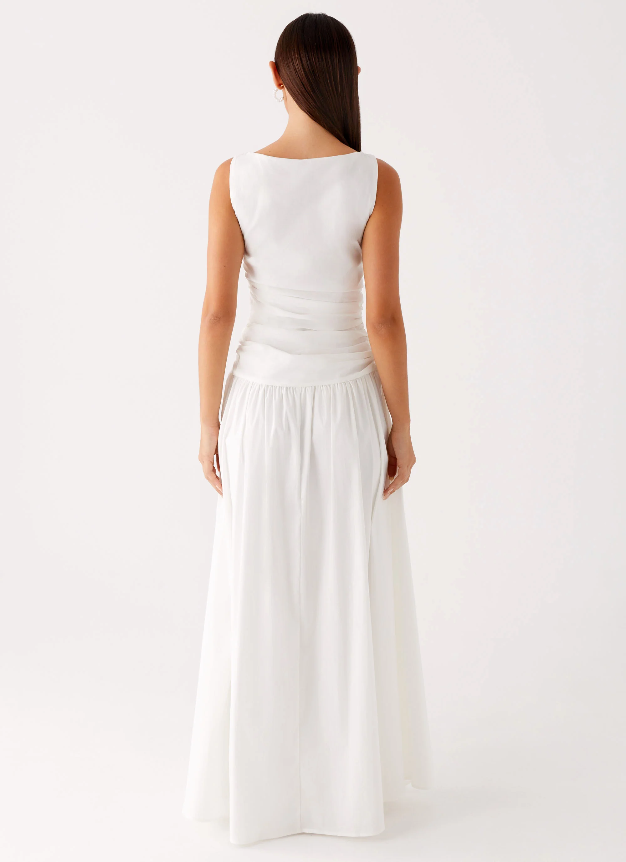 Carmel High Neck Maxi Dress - White - Image 4
