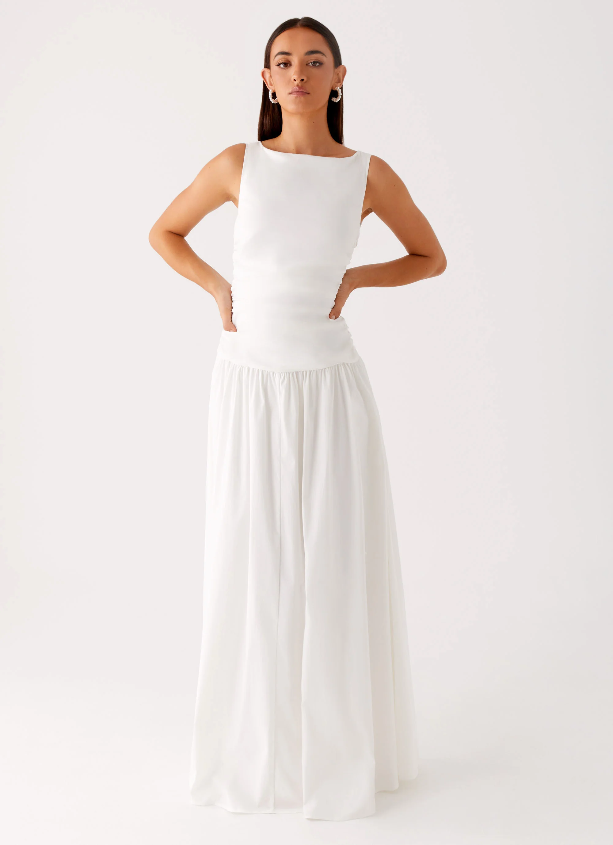 Carmel High Neck Maxi Dress - White - Image 5