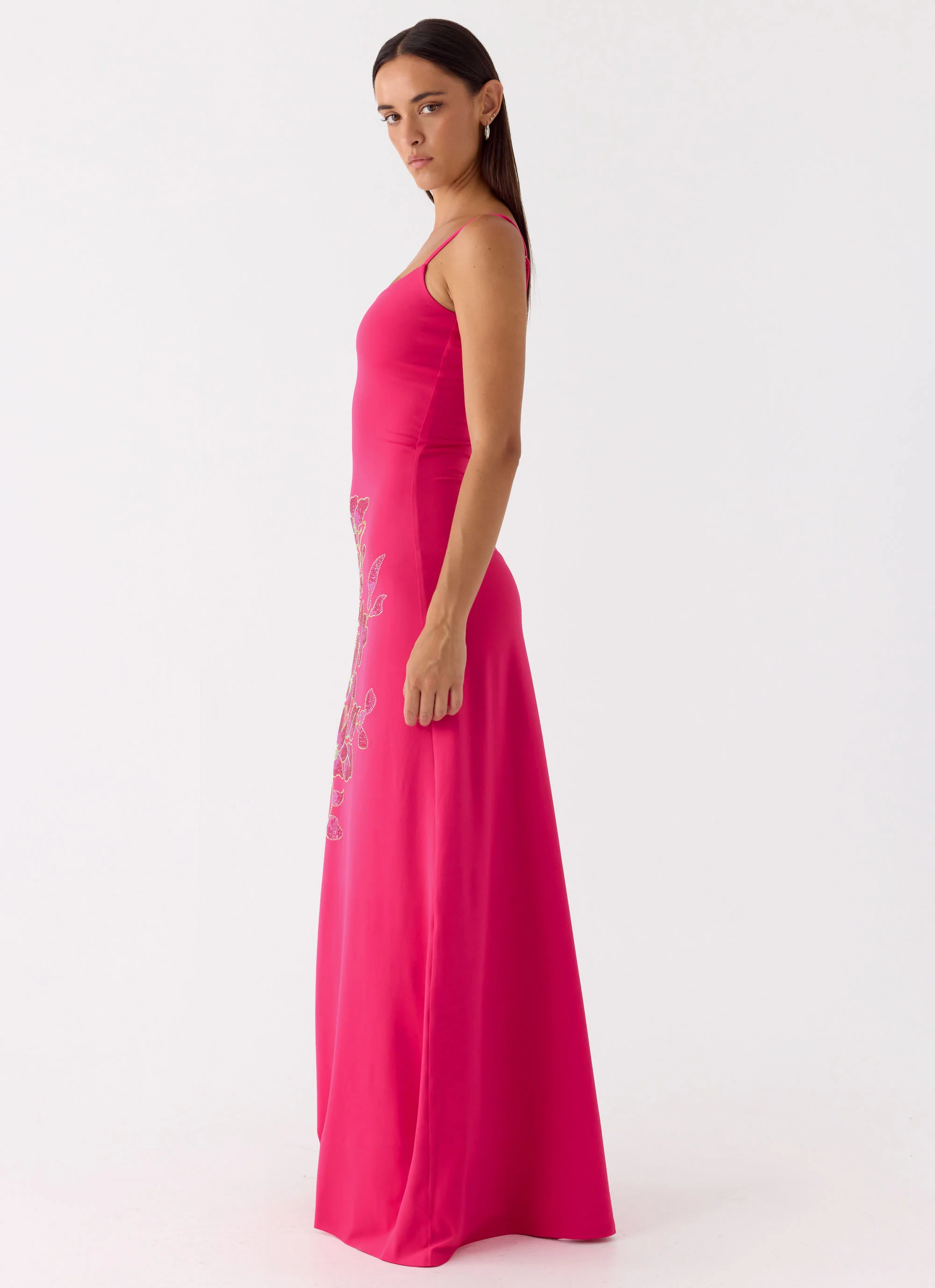 Carmine Embellished Maxi Dress - Fuchsia - Image 2