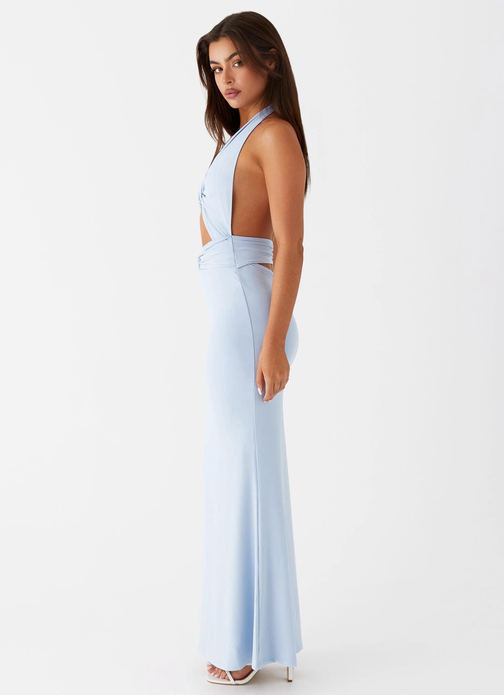 Carolina Twist Maxi Dress - Blue - Image 3