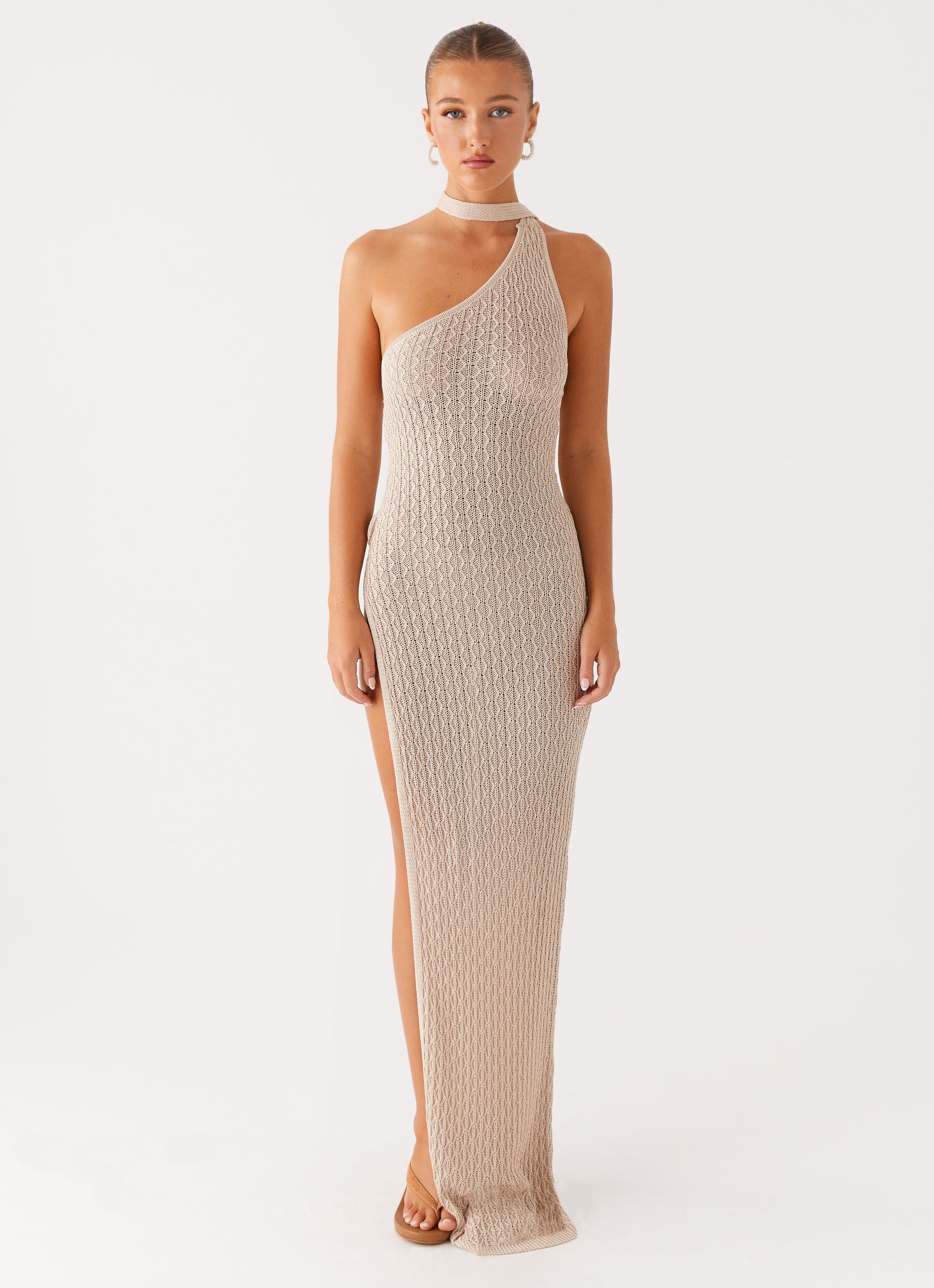 Carryn Knit Maxi Dress - Beige - Image 2