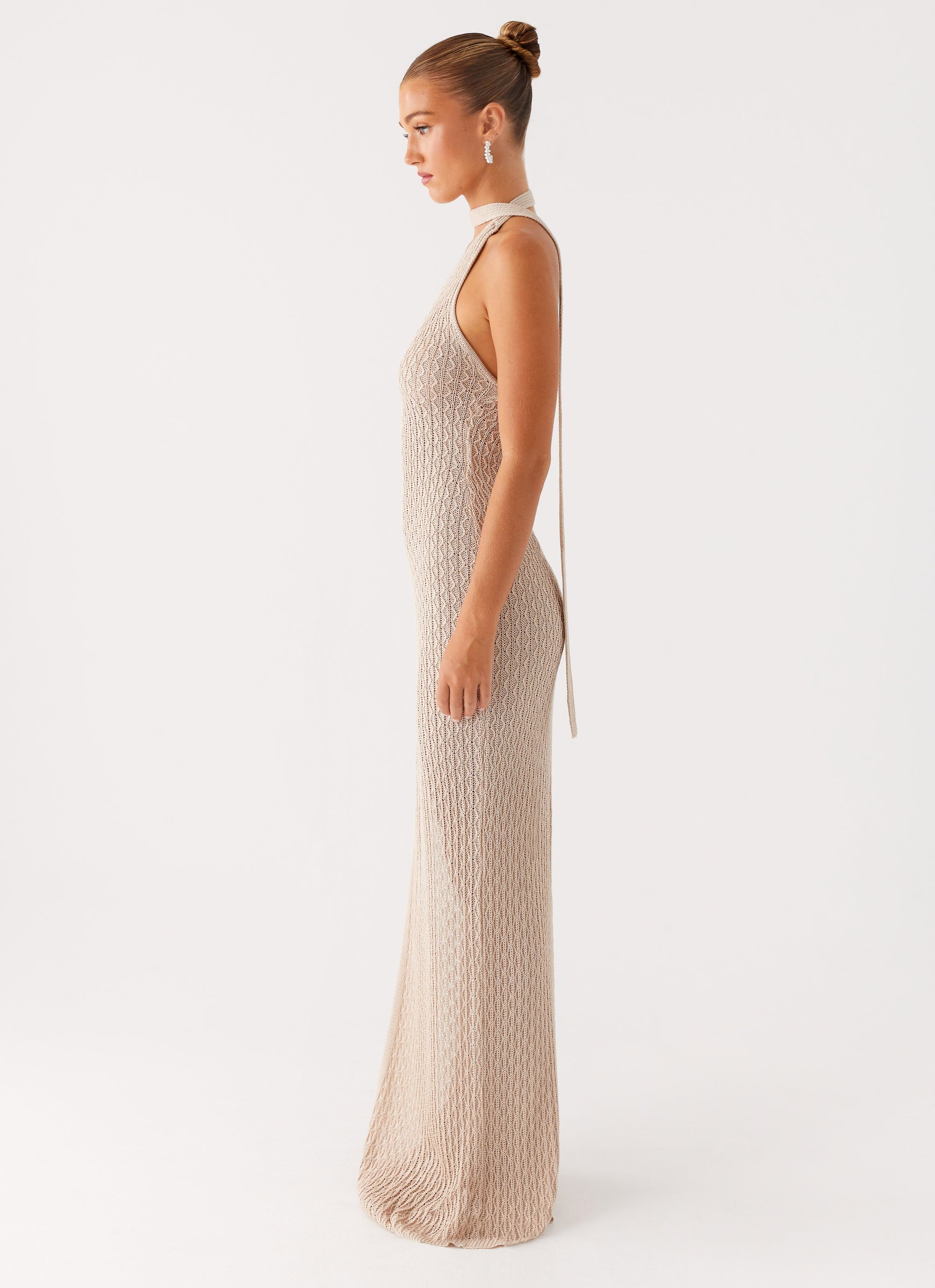 Carryn Knit Maxi Dress - Beige - Image 3