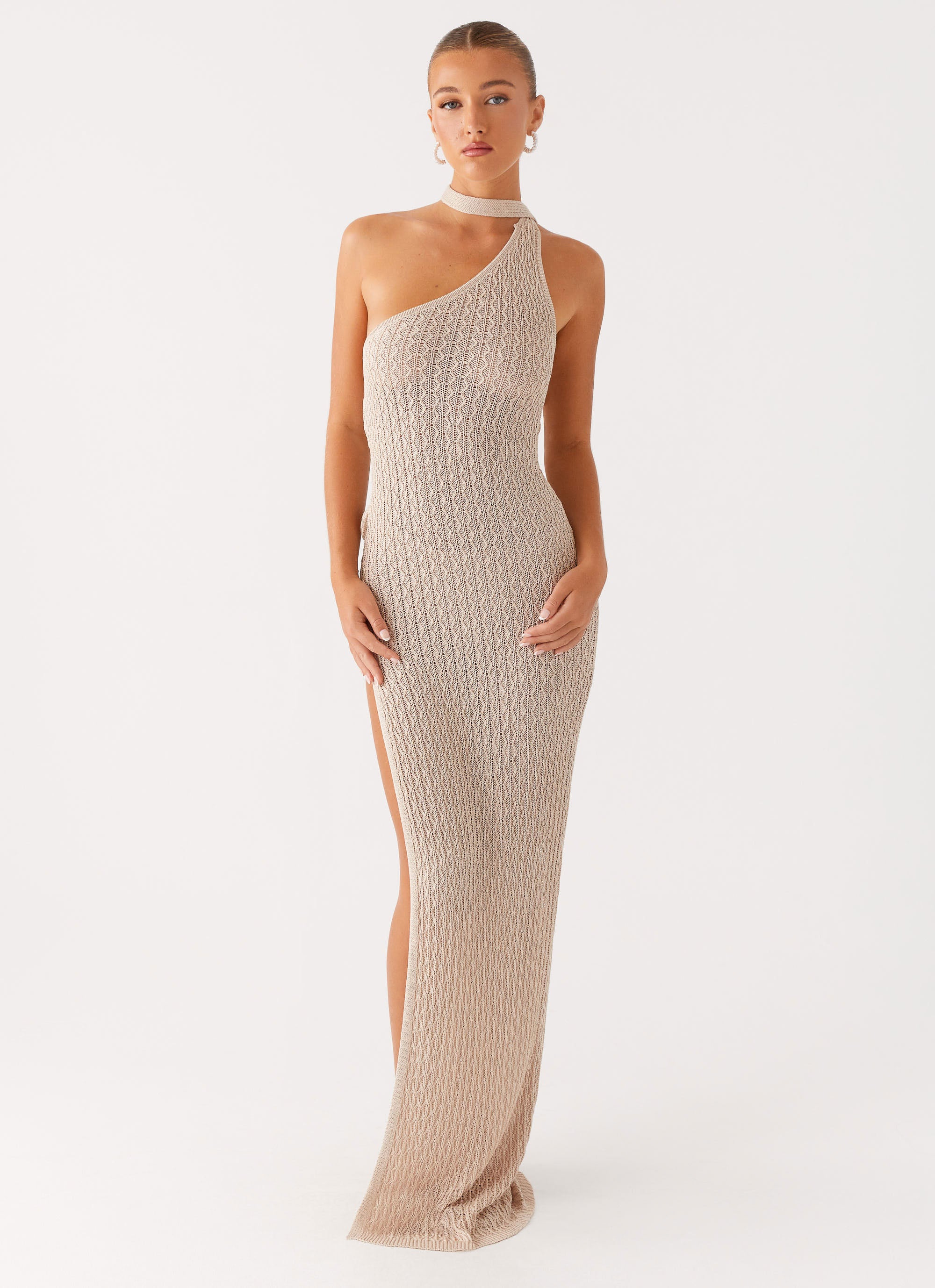 Carryn Knit Maxi Dress - Beige - Image 4