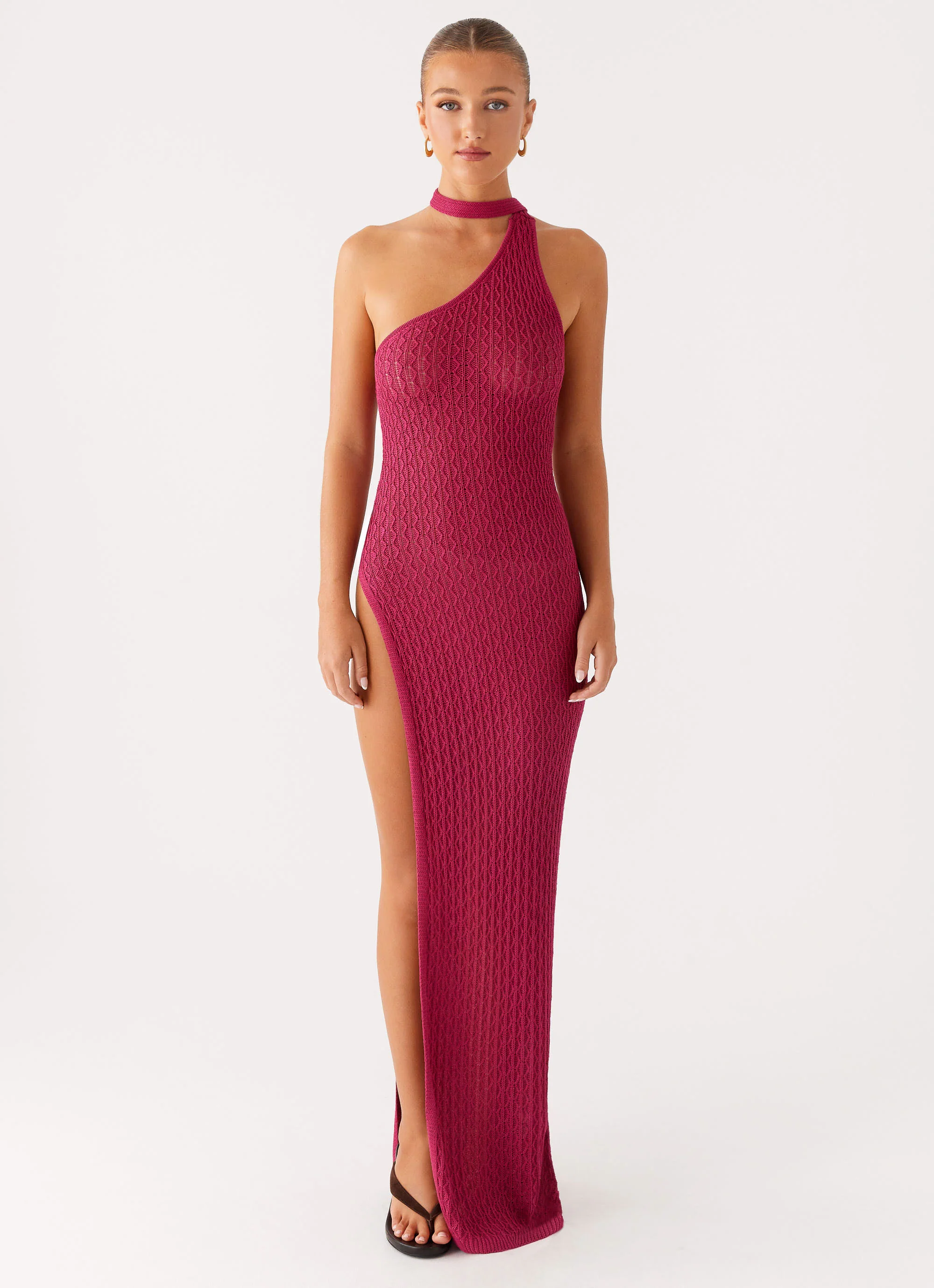 Carryn Knit Maxi Dress - Hot Pink - Image 2