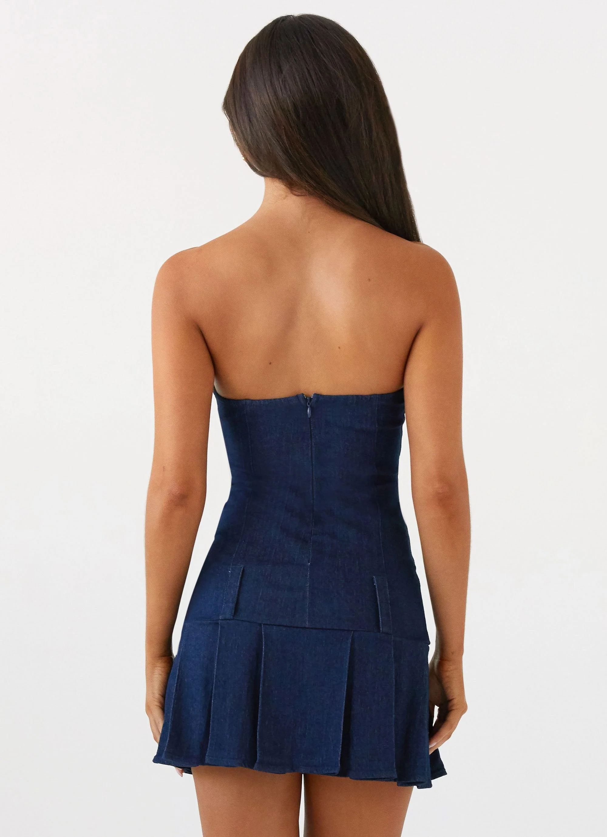 Case Closed Mini Dress - Dark Indigo - Image 6