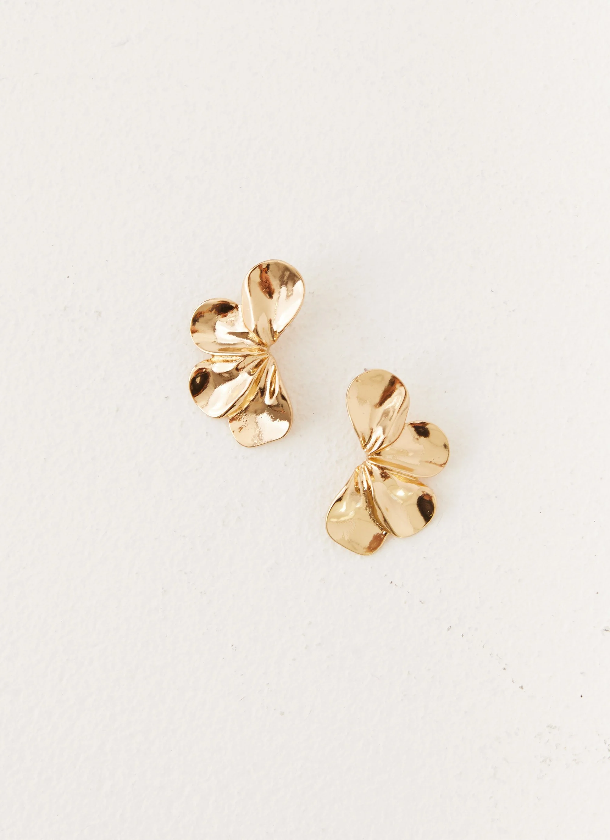 Caspian Flower Earrings - Gold - Image 2