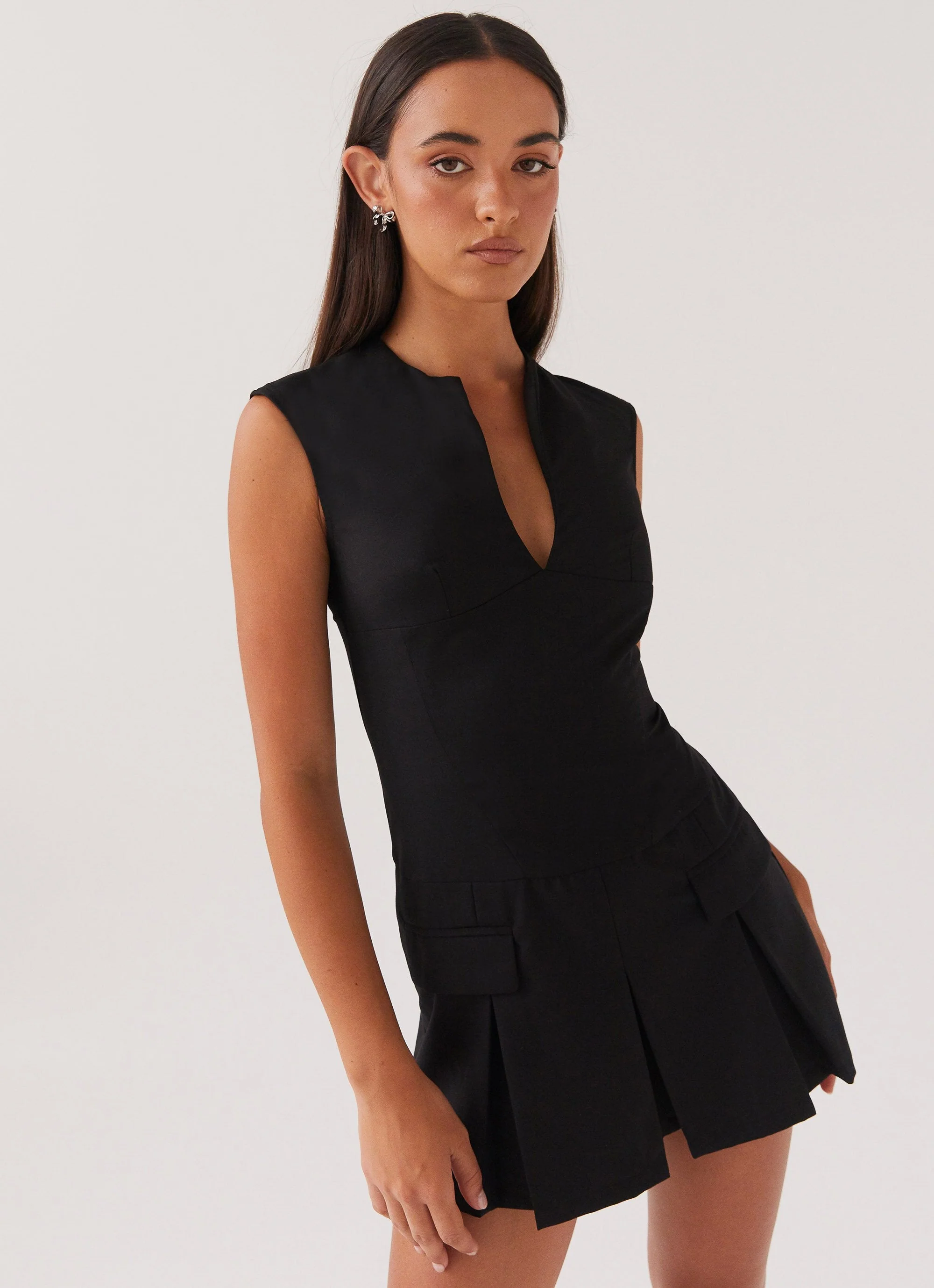 Cassia Mini Dress - Black - Image 6