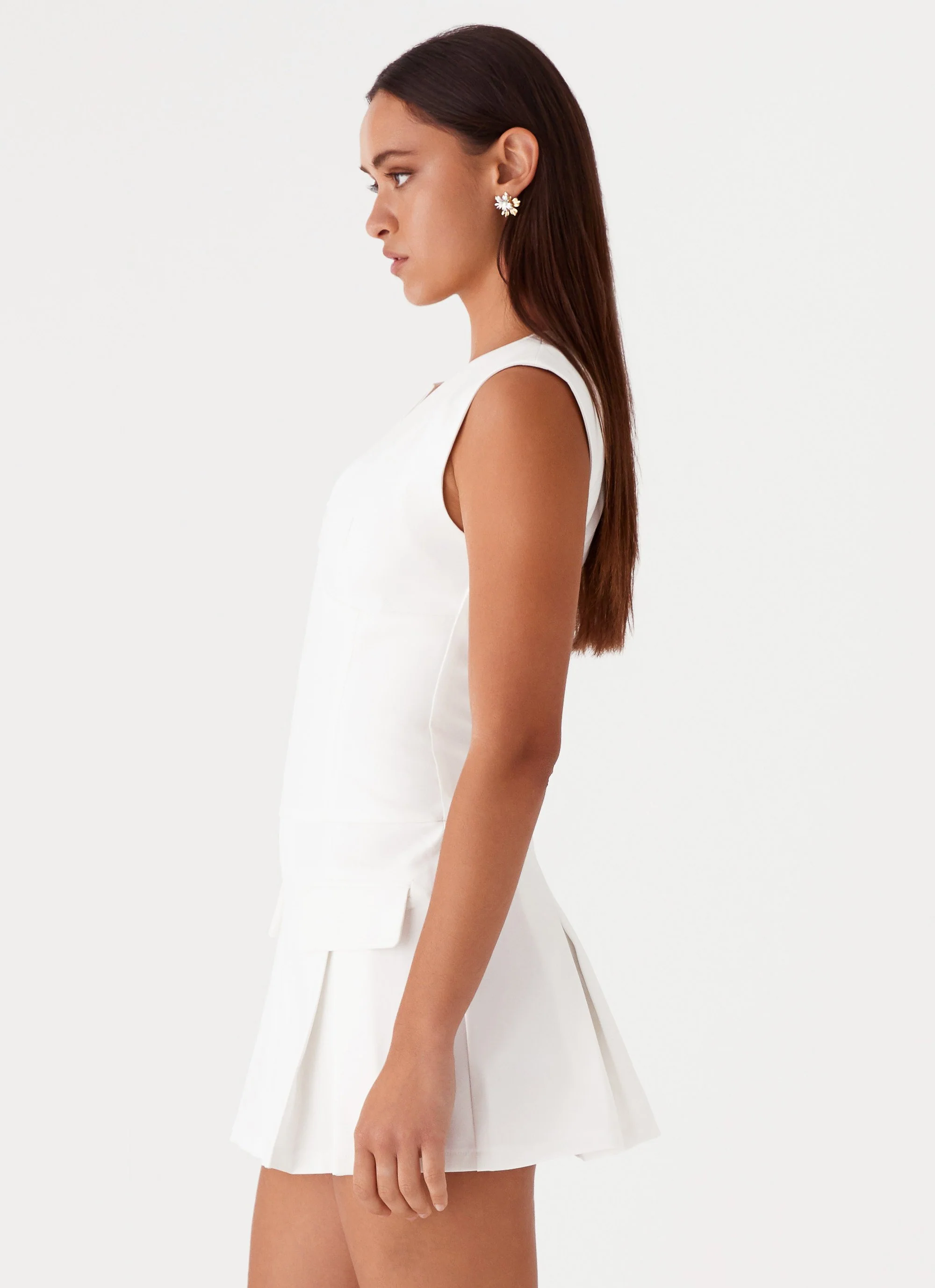 Cassia Mini Dress - White - Image 3