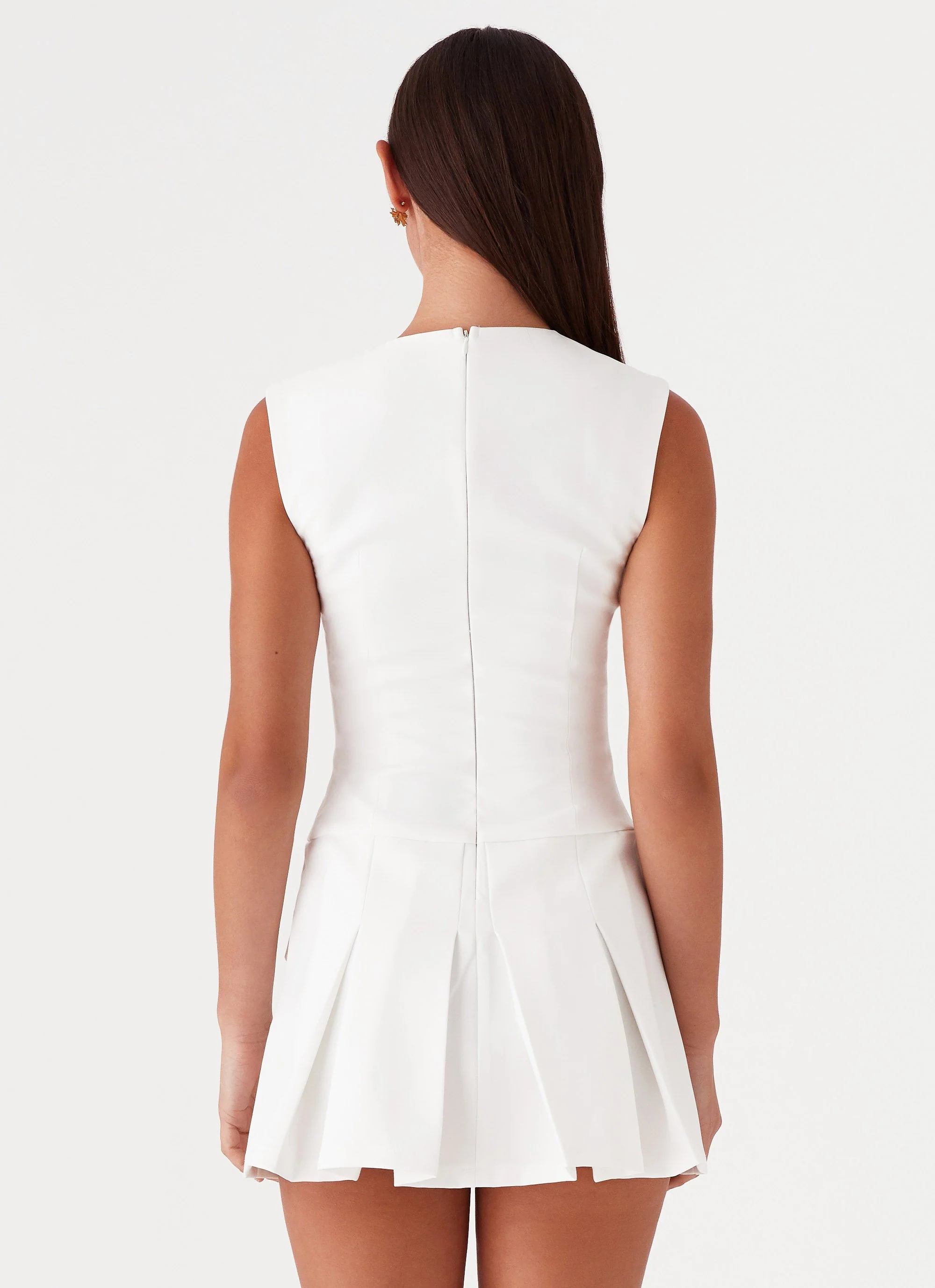 Cassia Mini Dress - White - Image 4