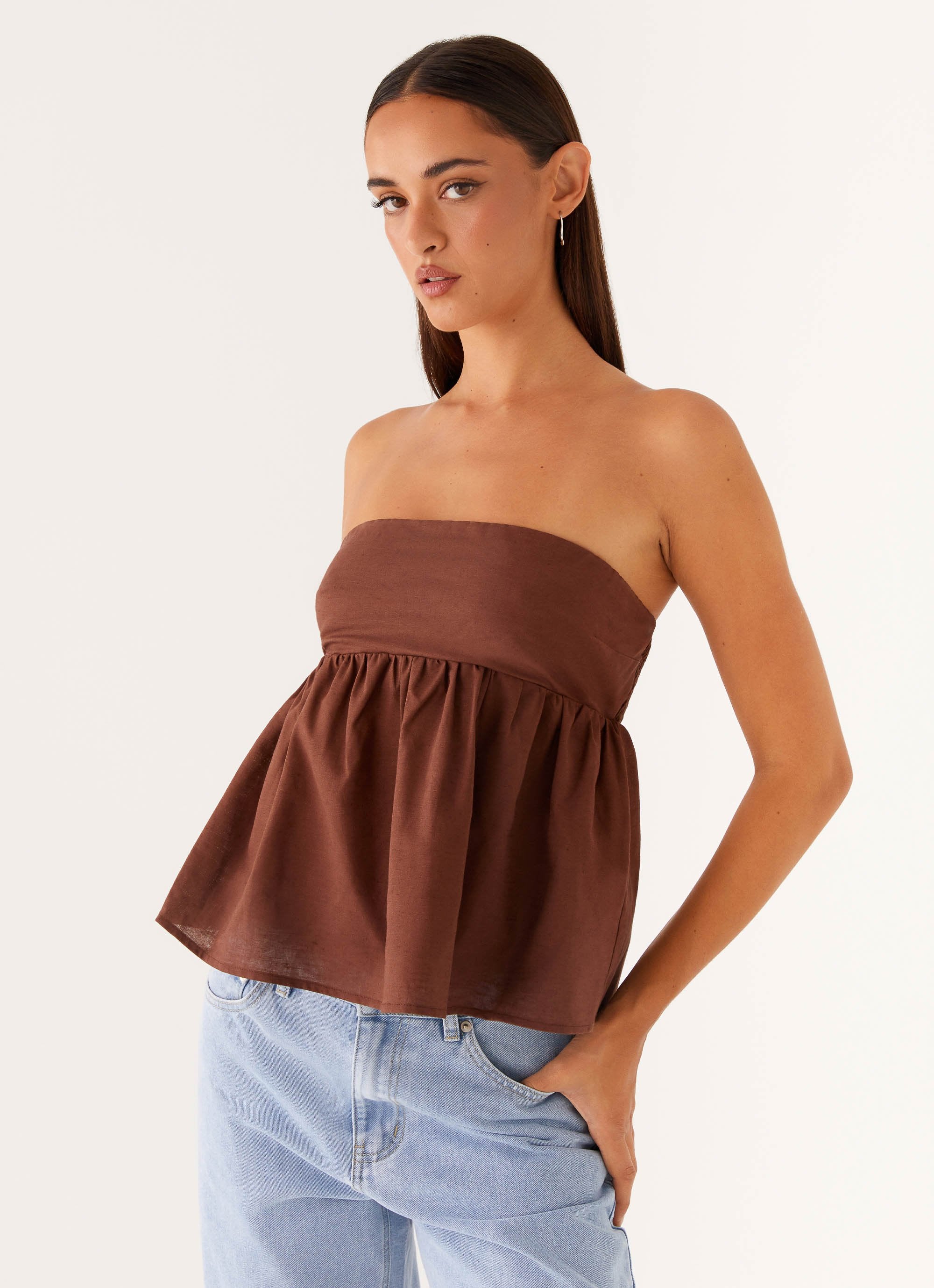 Cassie Tube Top - Chocolate - Image 5