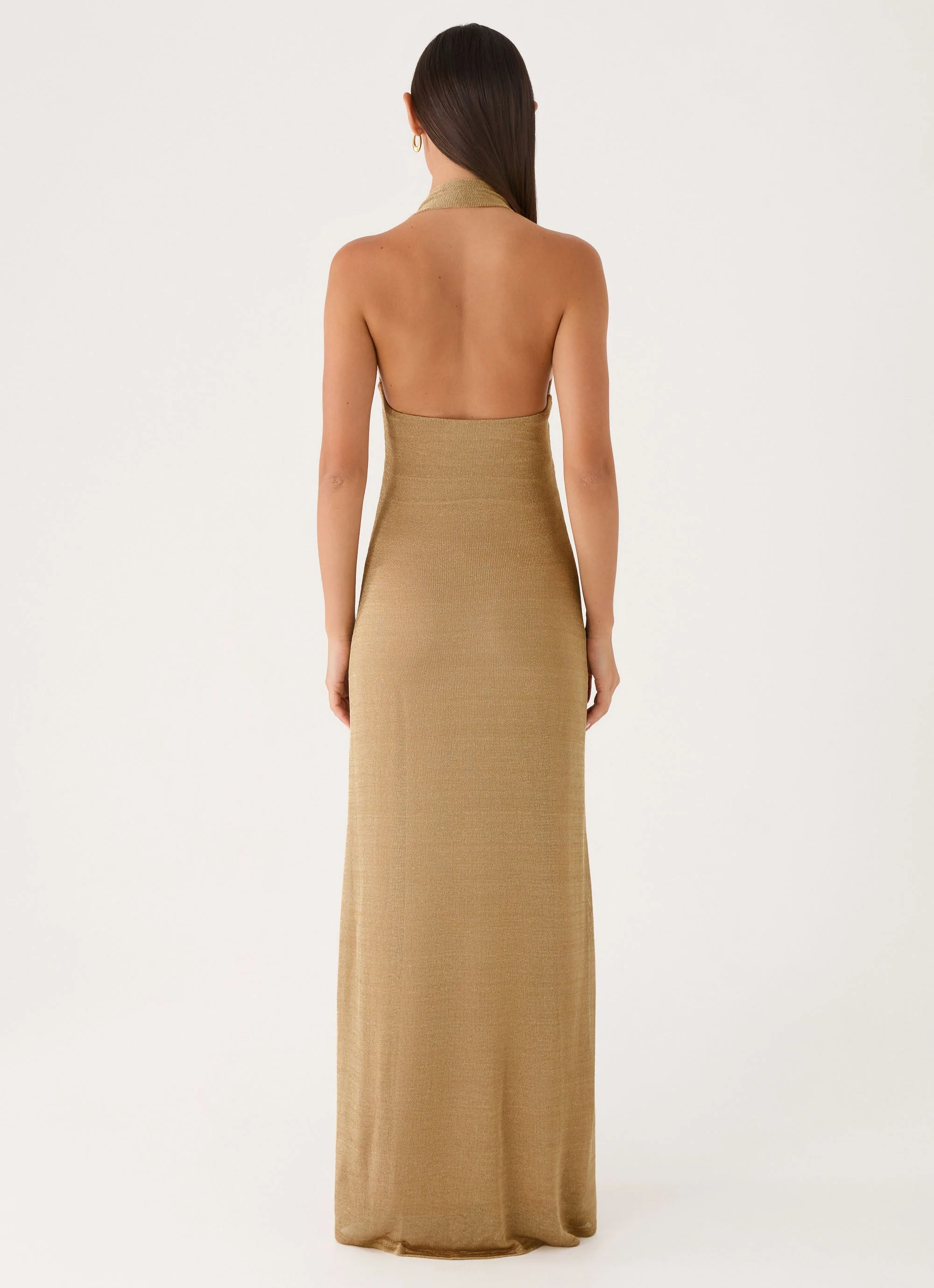Cassira Shimmer Maxi Dress - Shimmer Gold - Image 3