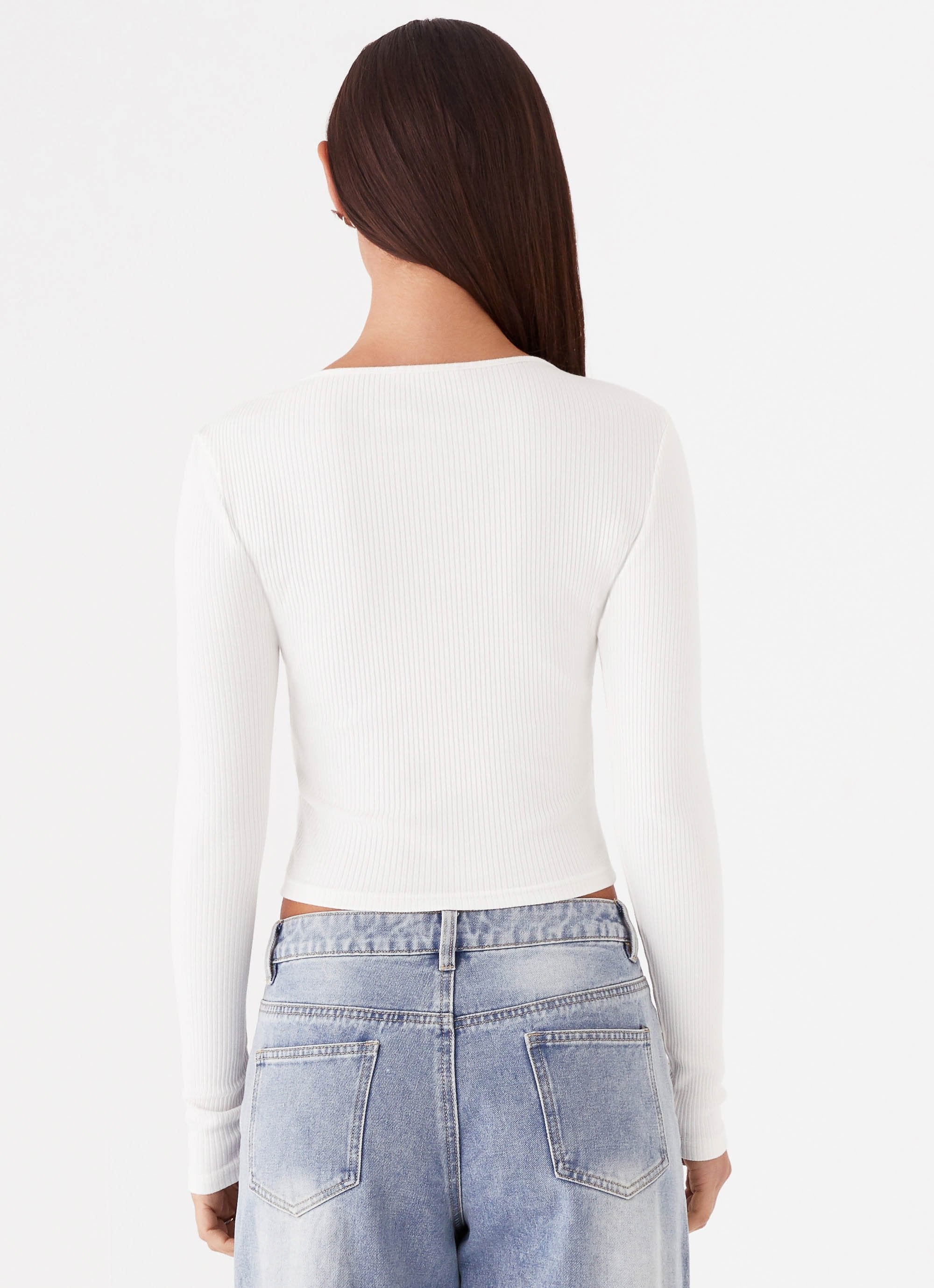 Cassius Long Sleeve Top - Ivory - Image 4