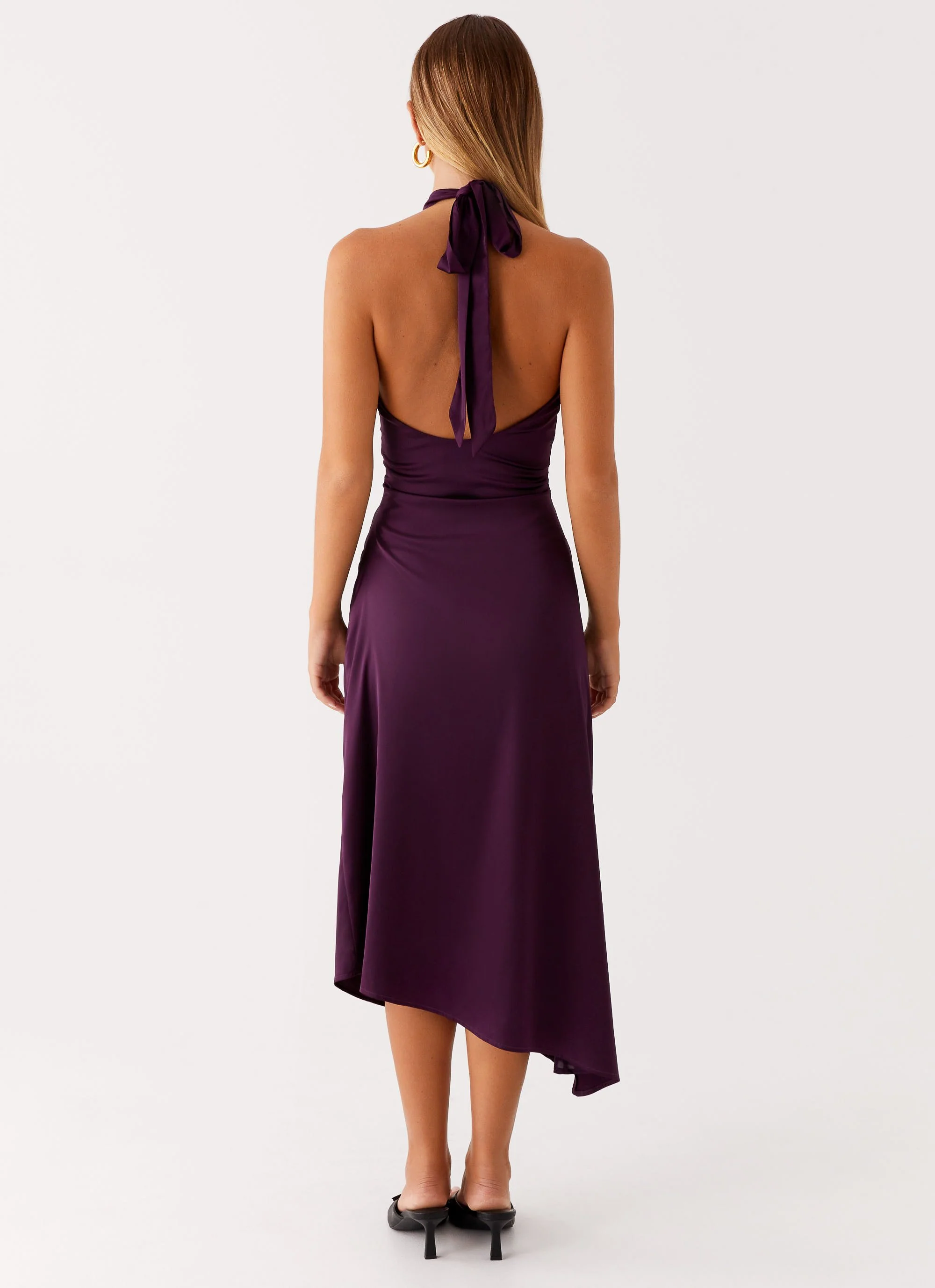 Casta Halterneck Midi Dress - Plum - Image 4