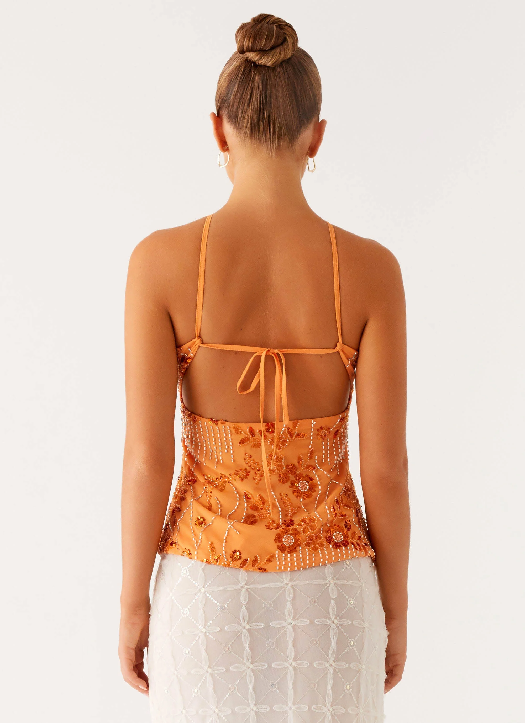 Catalina Sequin Top - Orange - Image 3