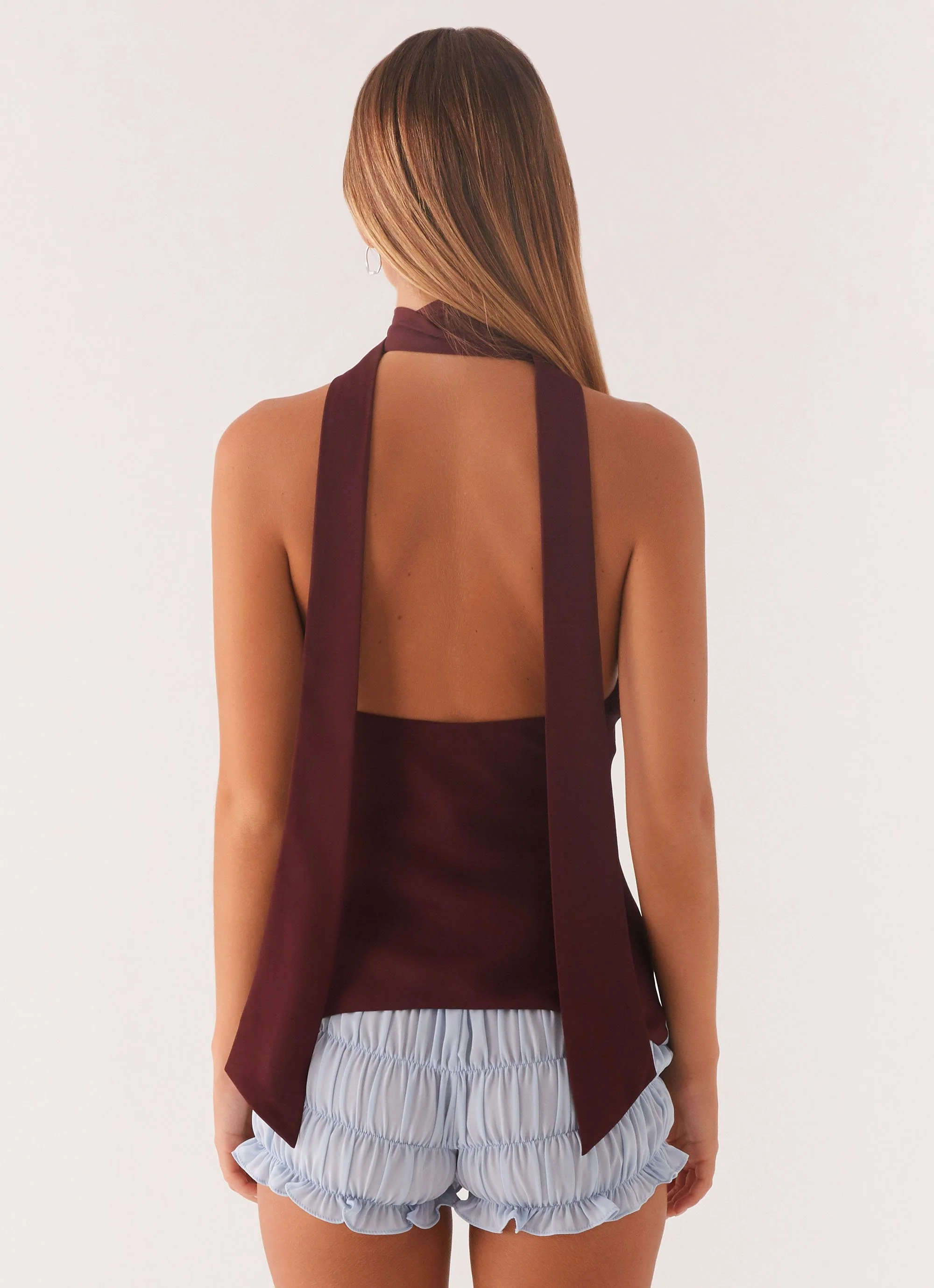 Catarina Halter Top - Maroon Print - Image 4
