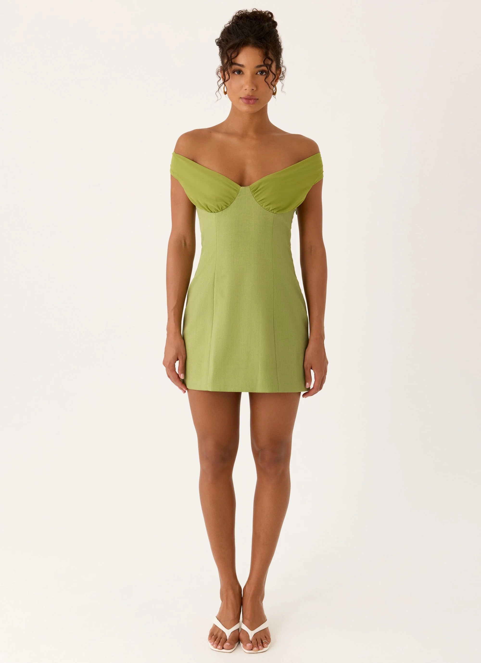 Caterina Mini Dress - Fern Green - Image 6