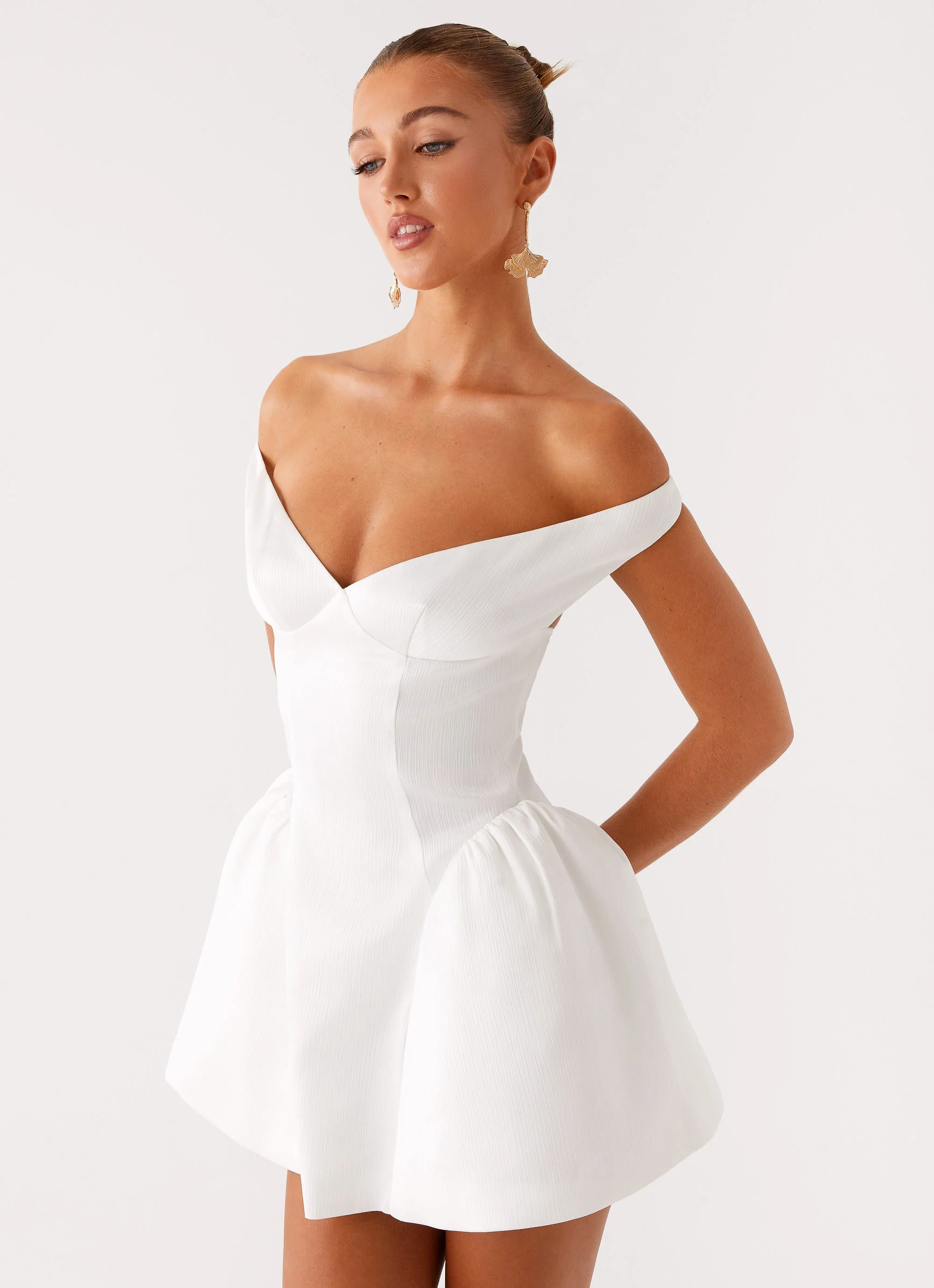 Cavella Mini Dress - White - Image 6
