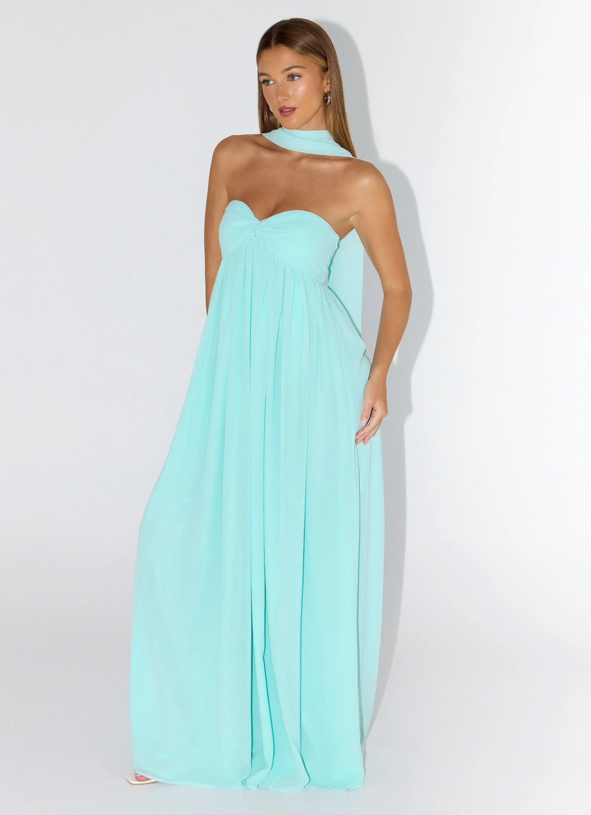 Celestino Scarf Maxi Dress - Aqua - Image 5