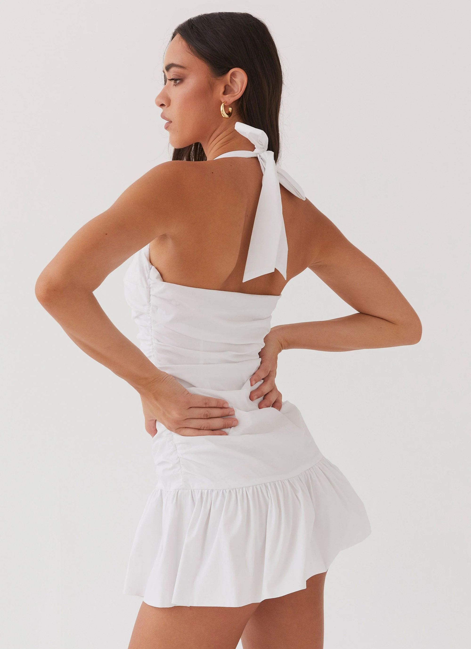 Cely Ruched Mini Dress - White - Image 2