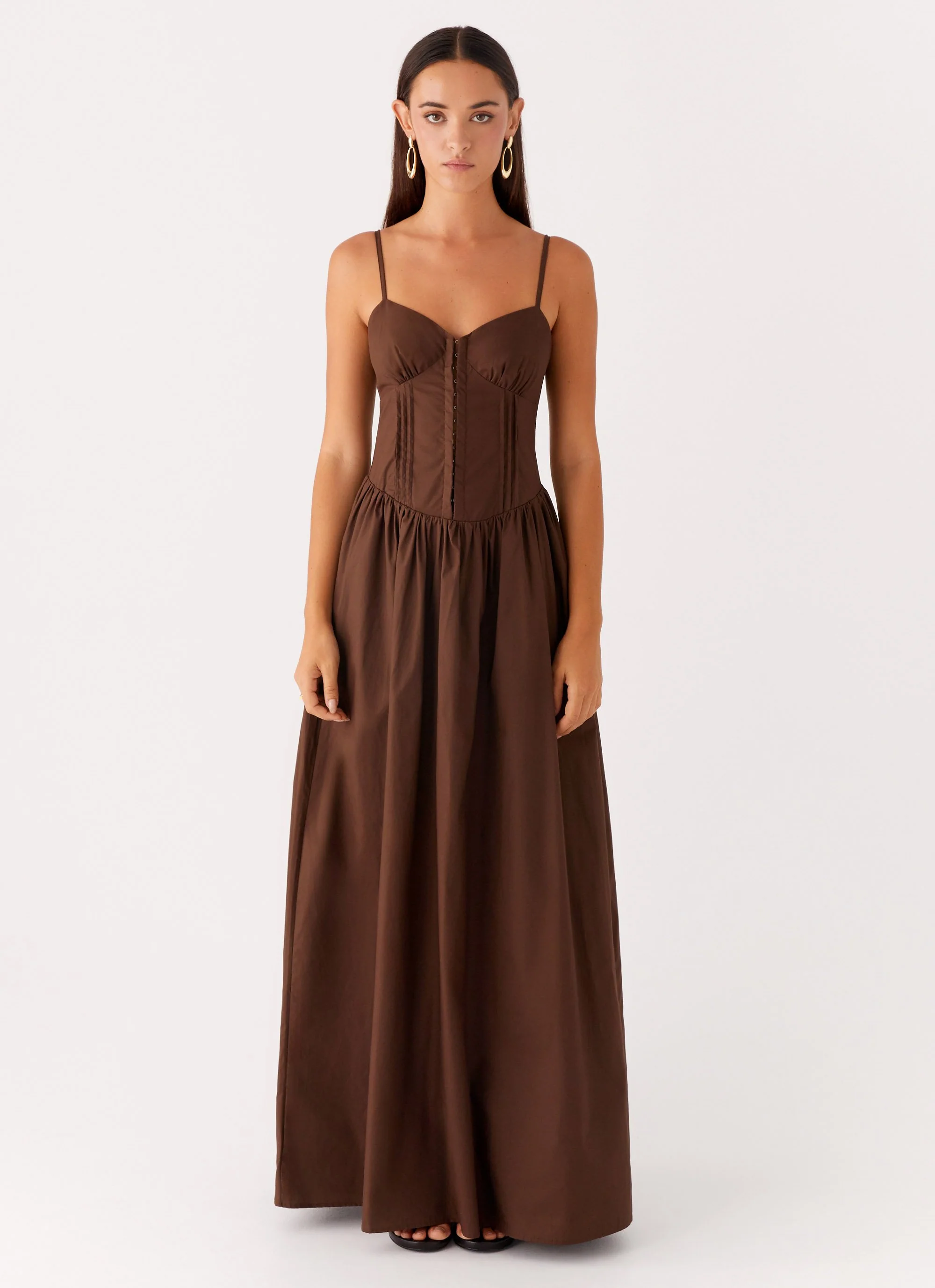 Cerys Maxi Dress - Chocolate - Image 2