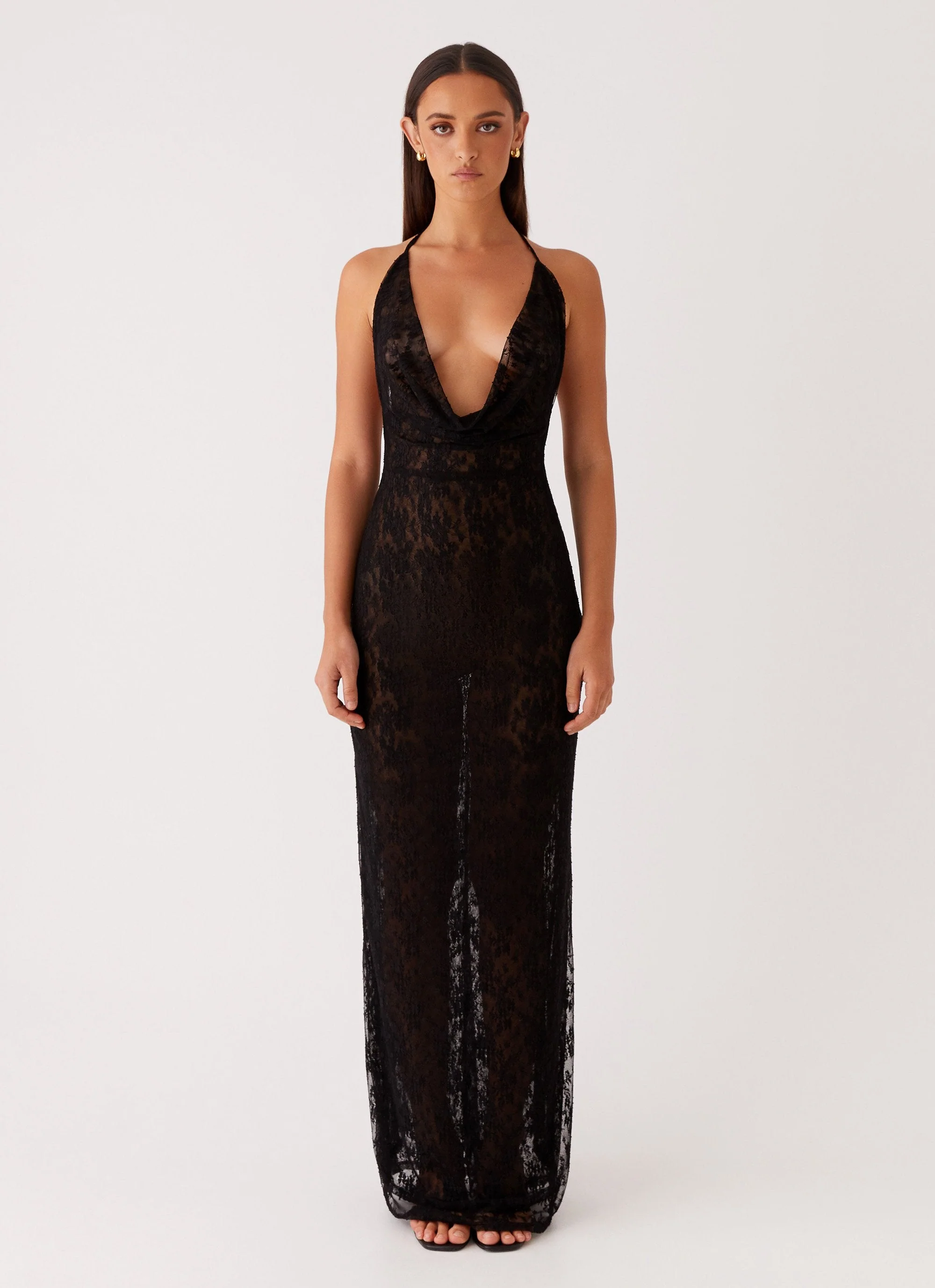 Champagne Coastline Maxi Dress - Black - Image 2