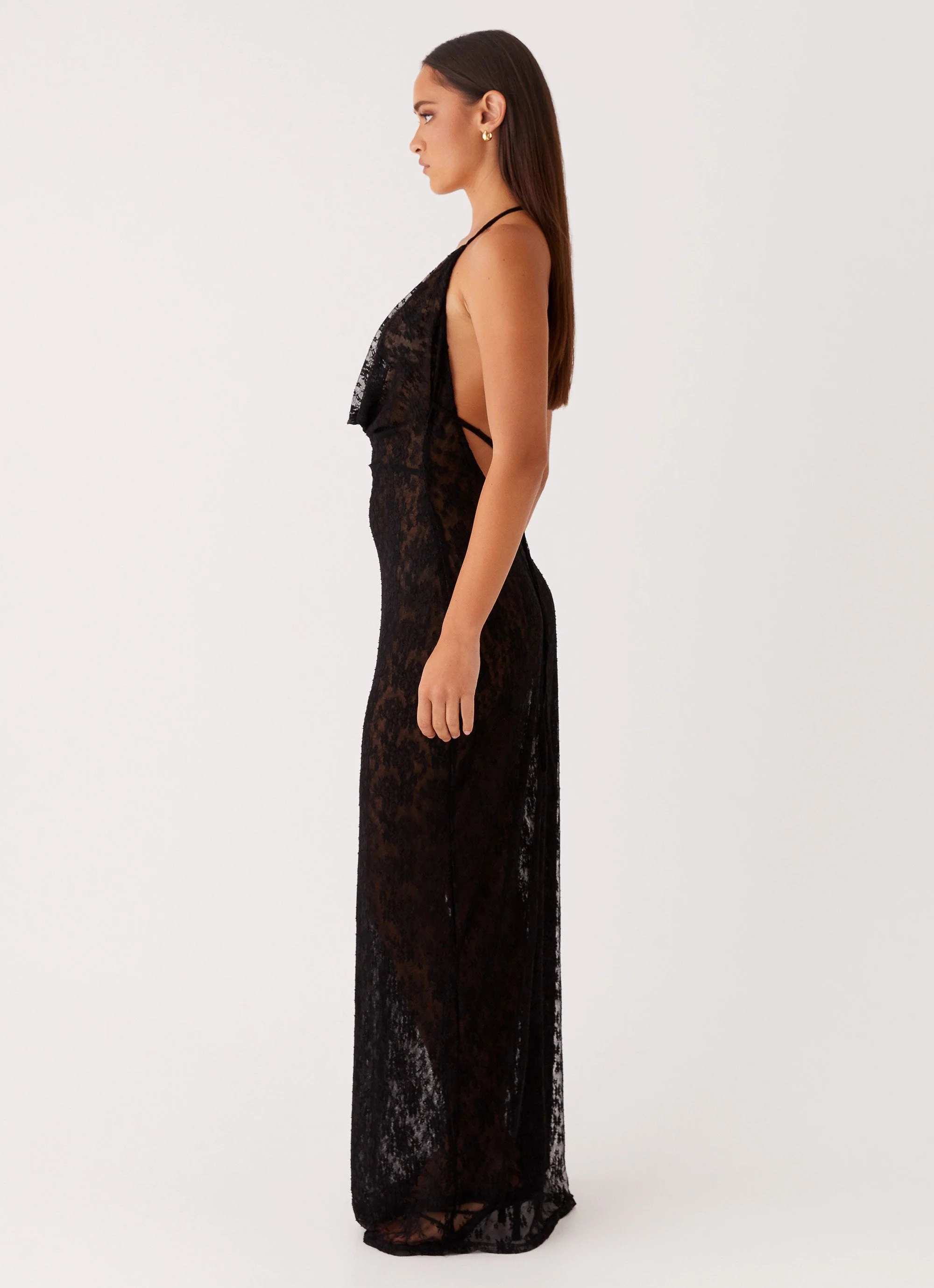Champagne Coastline Maxi Dress - Black - Image 3