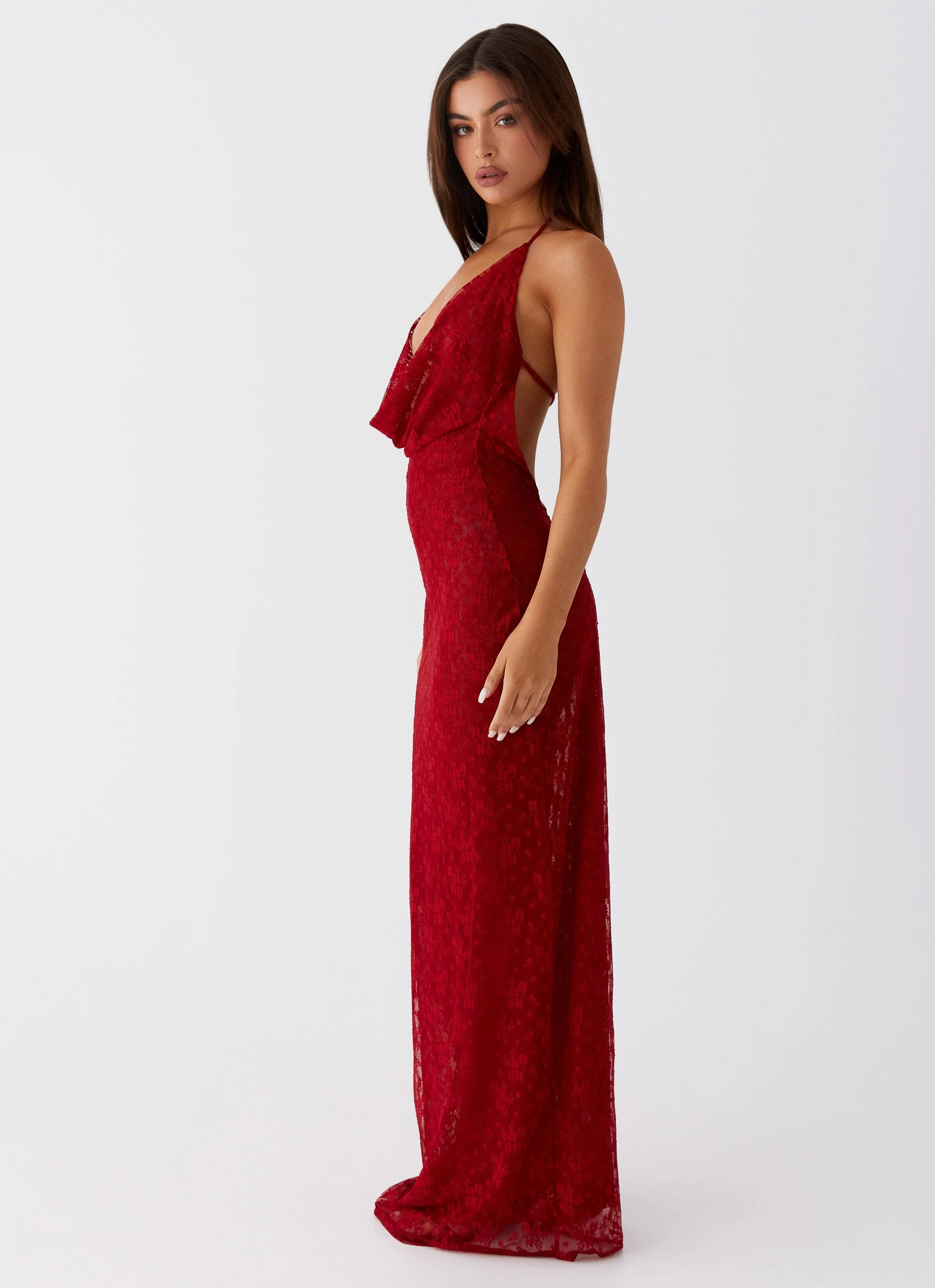 Champagne Coastline Maxi Dress - Dark Red - Image 3