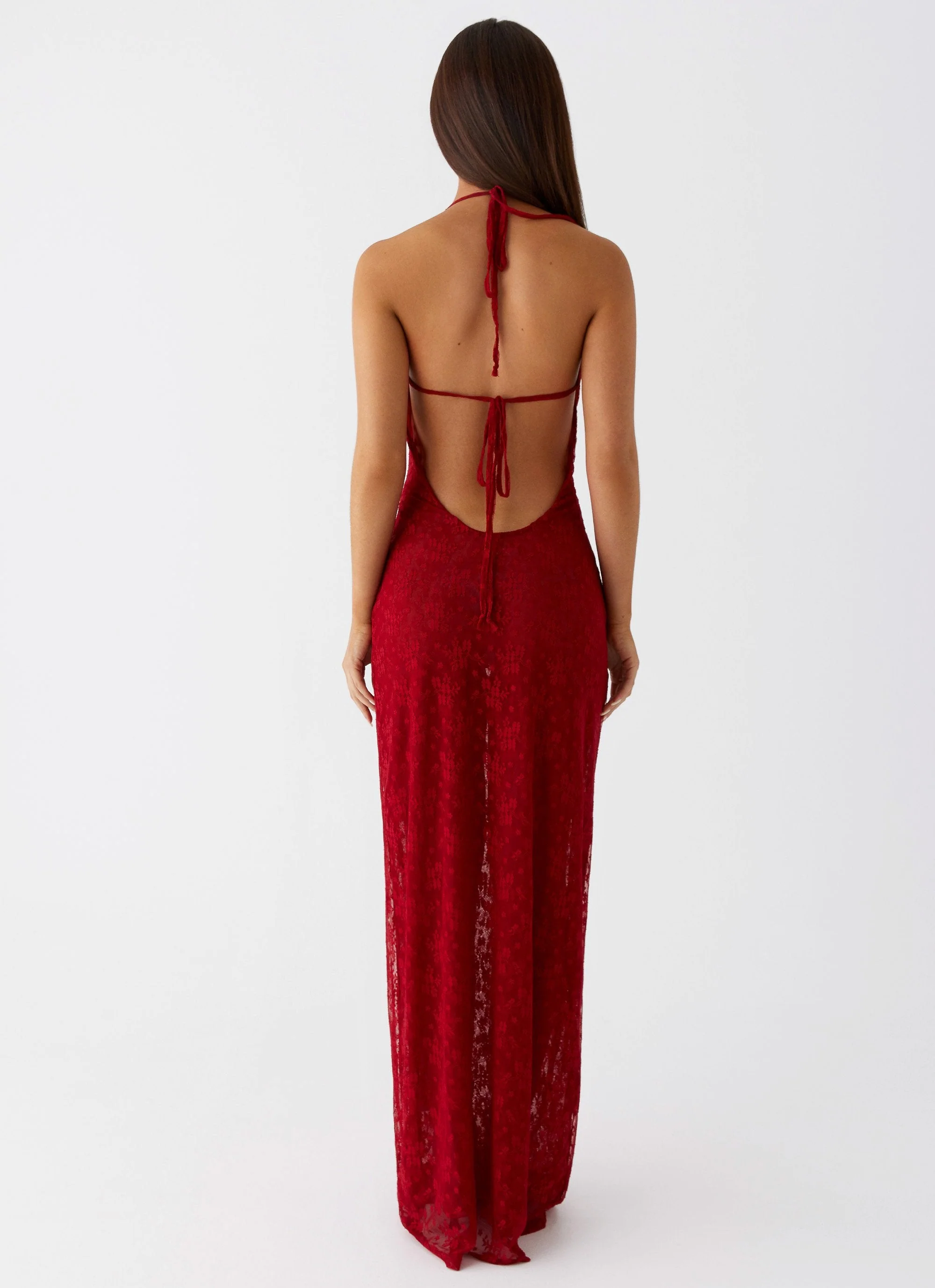 Champagne Coastline Maxi Dress - Dark Red - Image 4