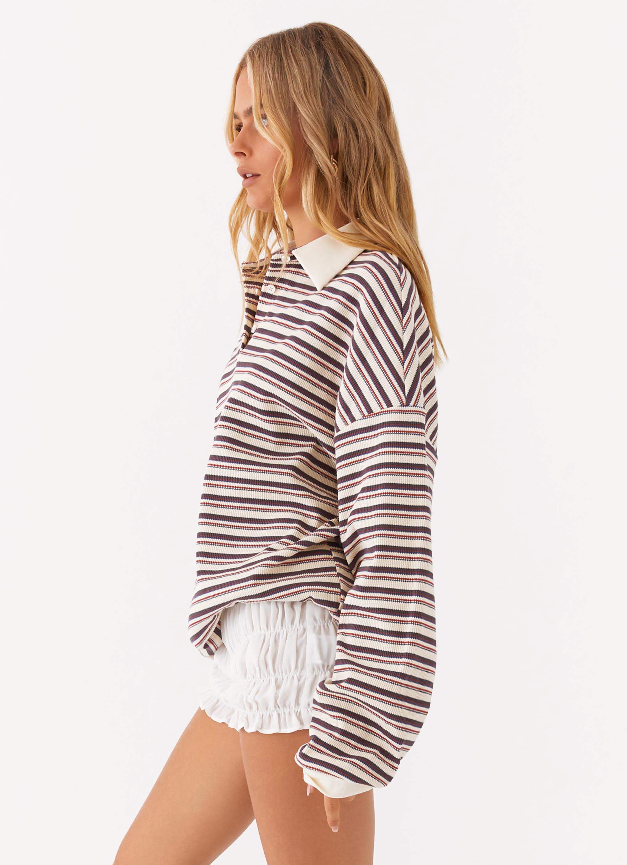 Champion Oversized Polo Top - Multi Stripe - Image 3