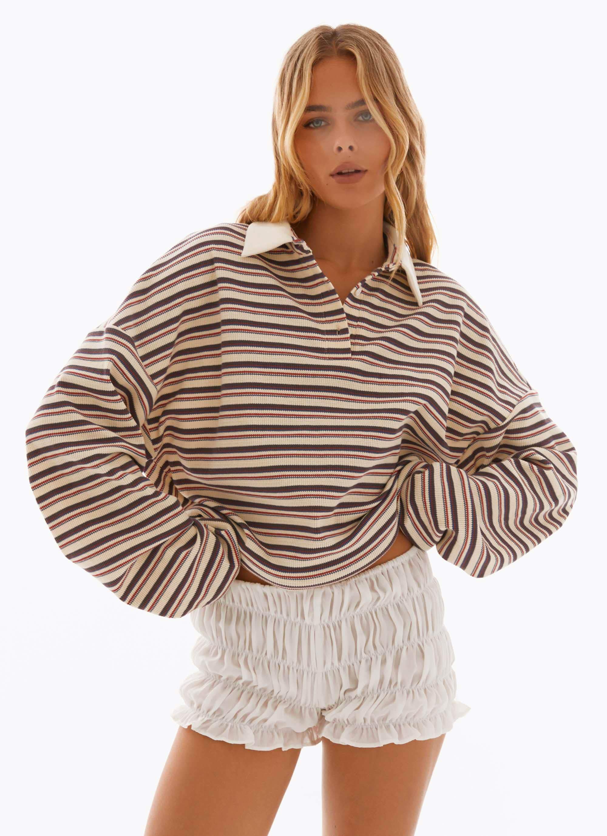 Champion Oversized Polo Top - Multi Stripe - Image 5