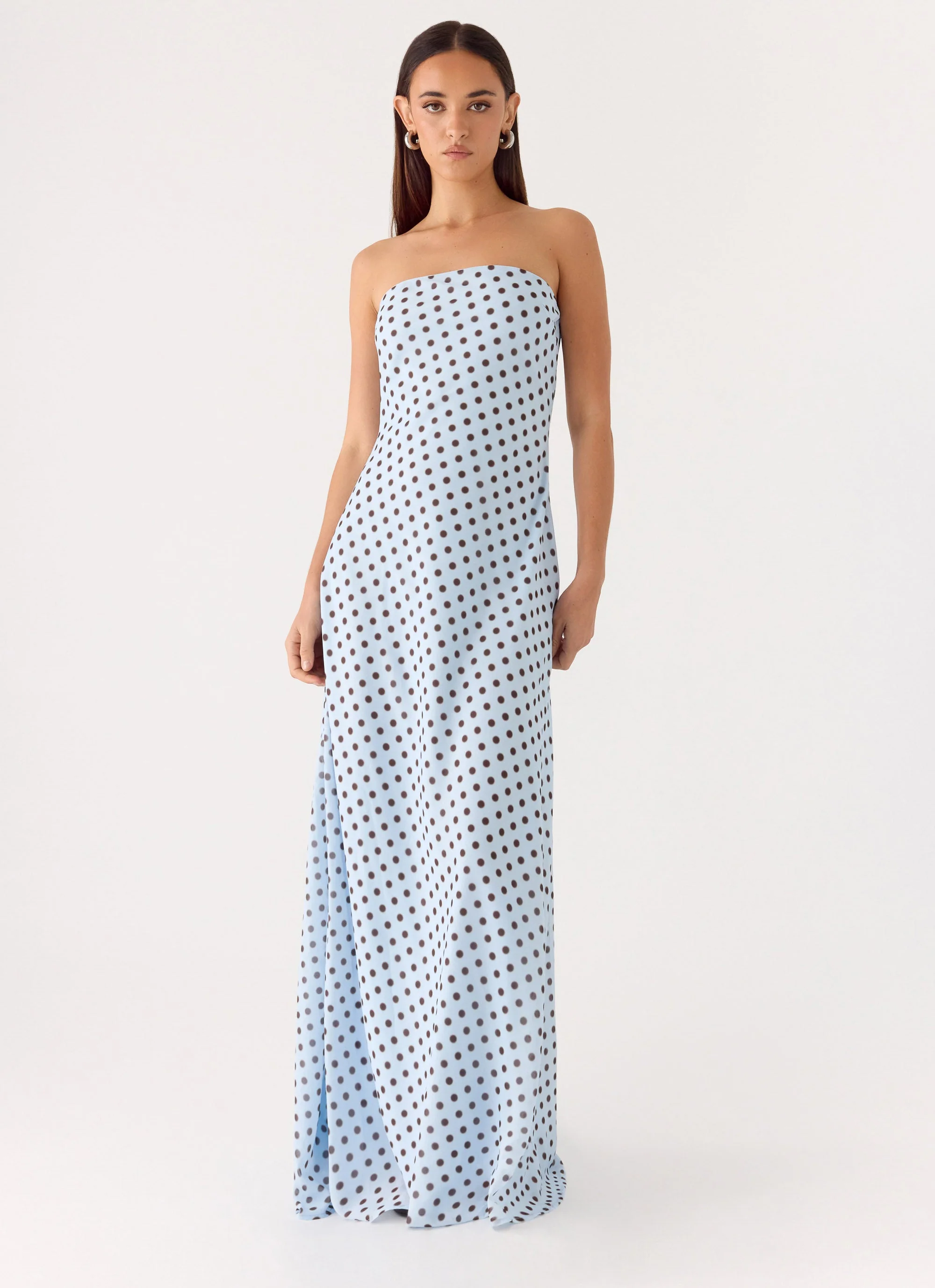 Chaniva Maxi Dress - Blue Mocha Dot - Image 4