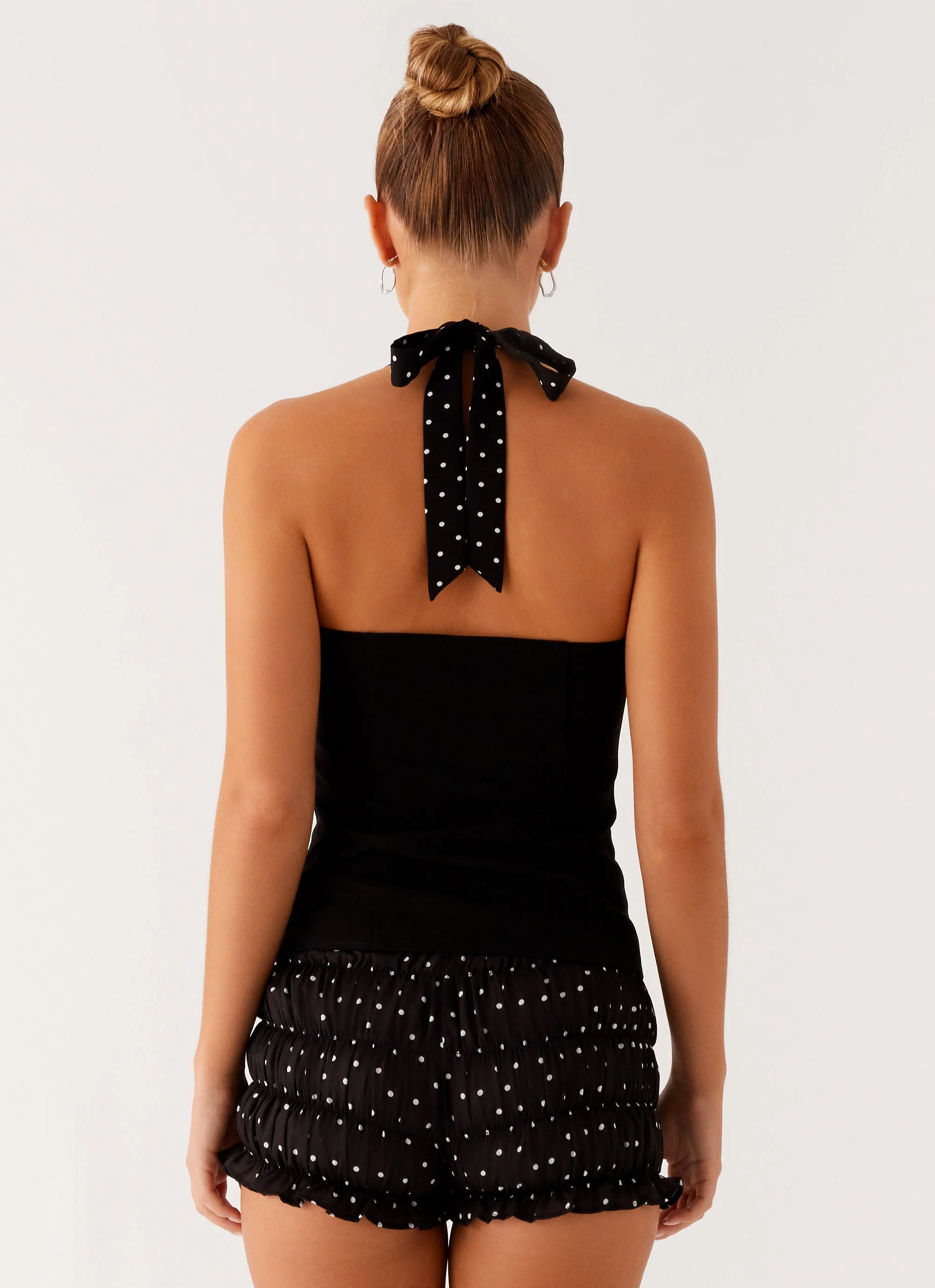 Channel Bustier Top - Black Polka Dot - Image 4