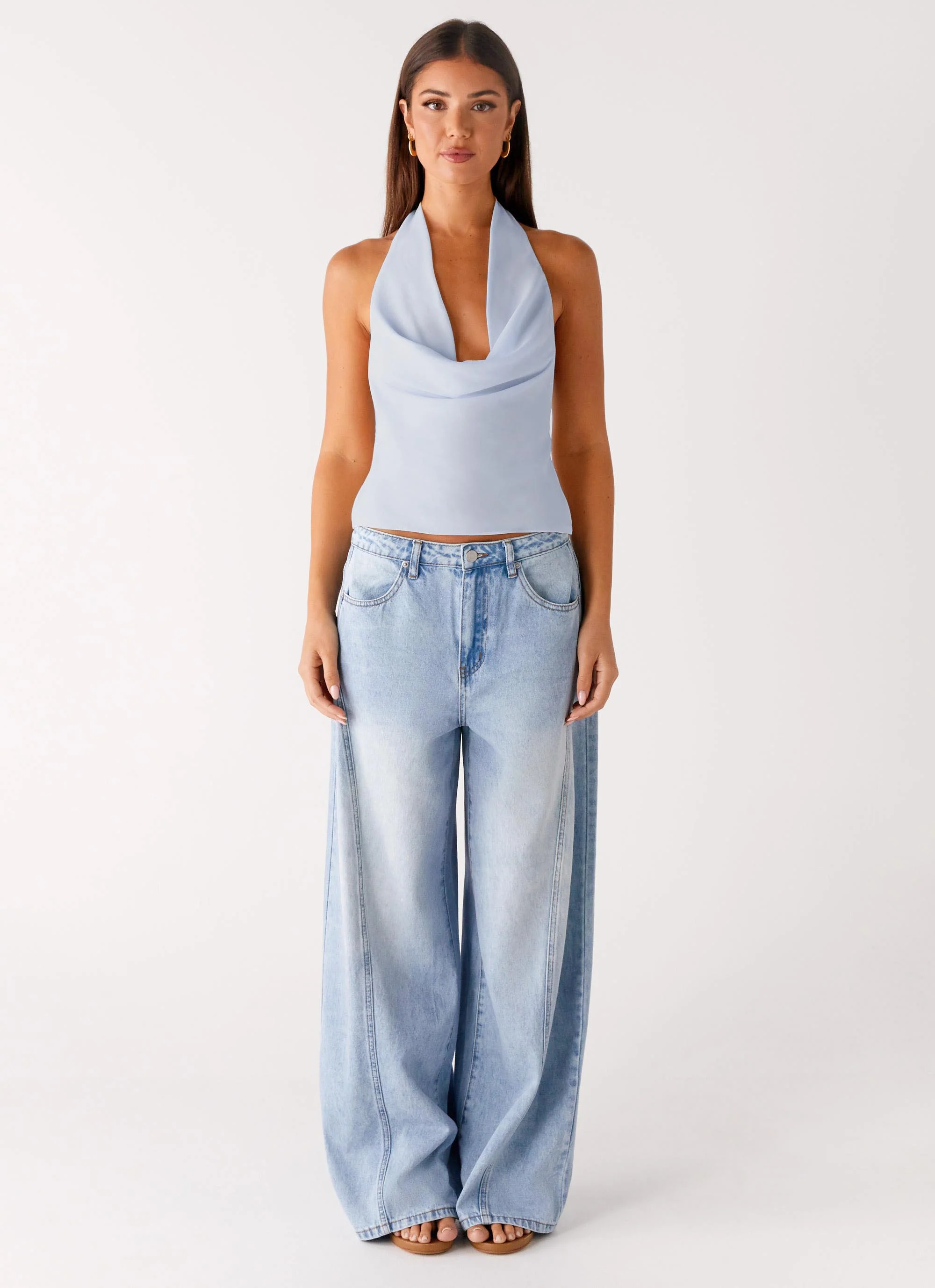 Charli Cowl Top - Blue - Image 4