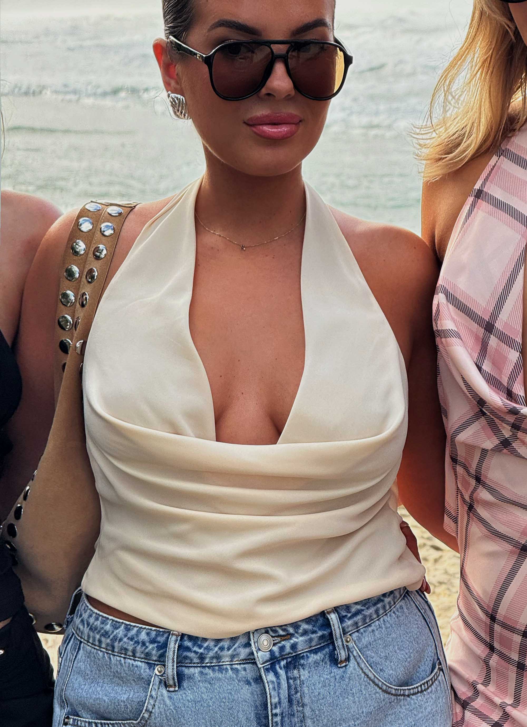 Charli Cowl Top - Lemon - Image 2