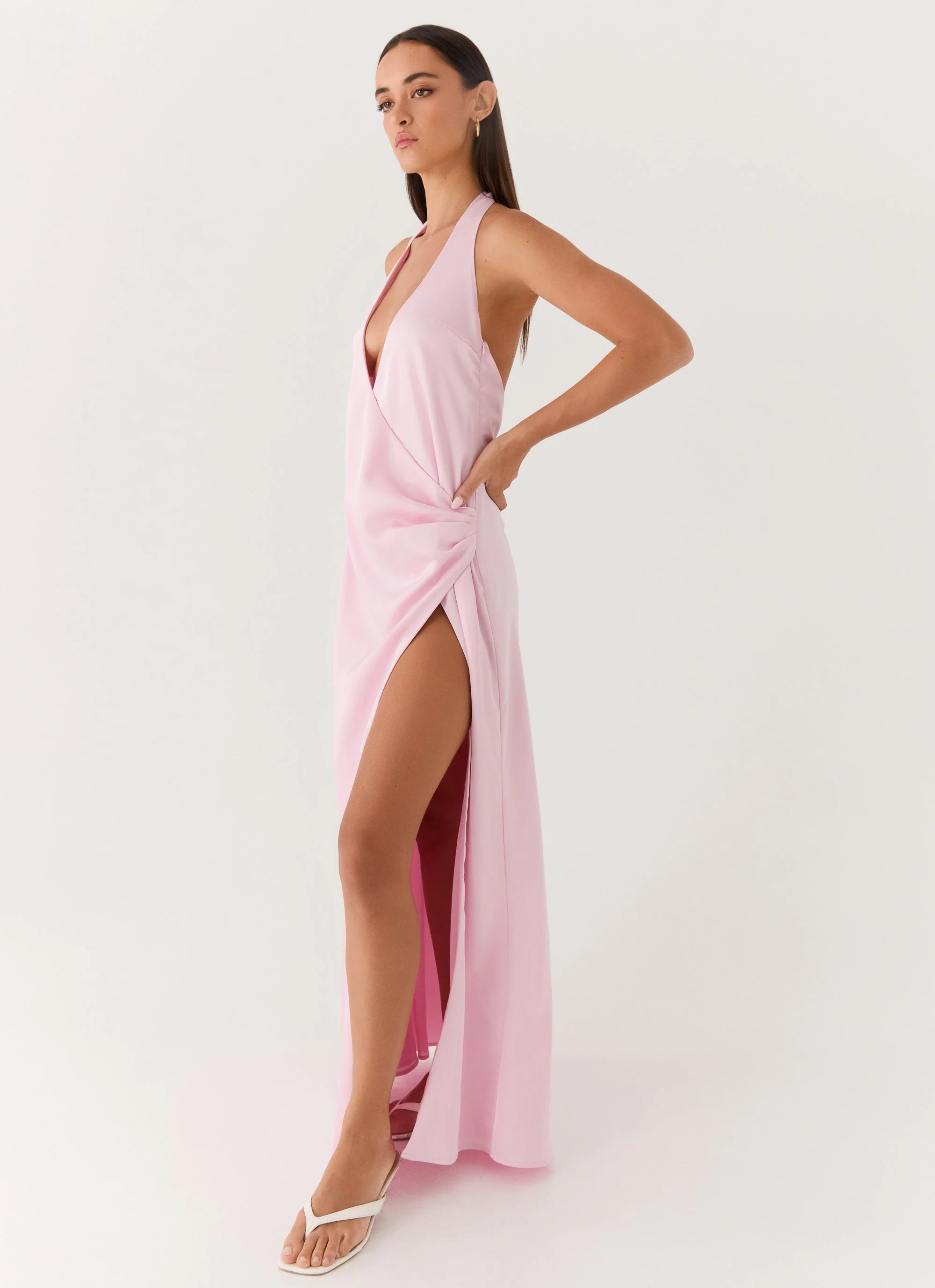 Chellie Wrap Maxi Dress - Pink - Image 6