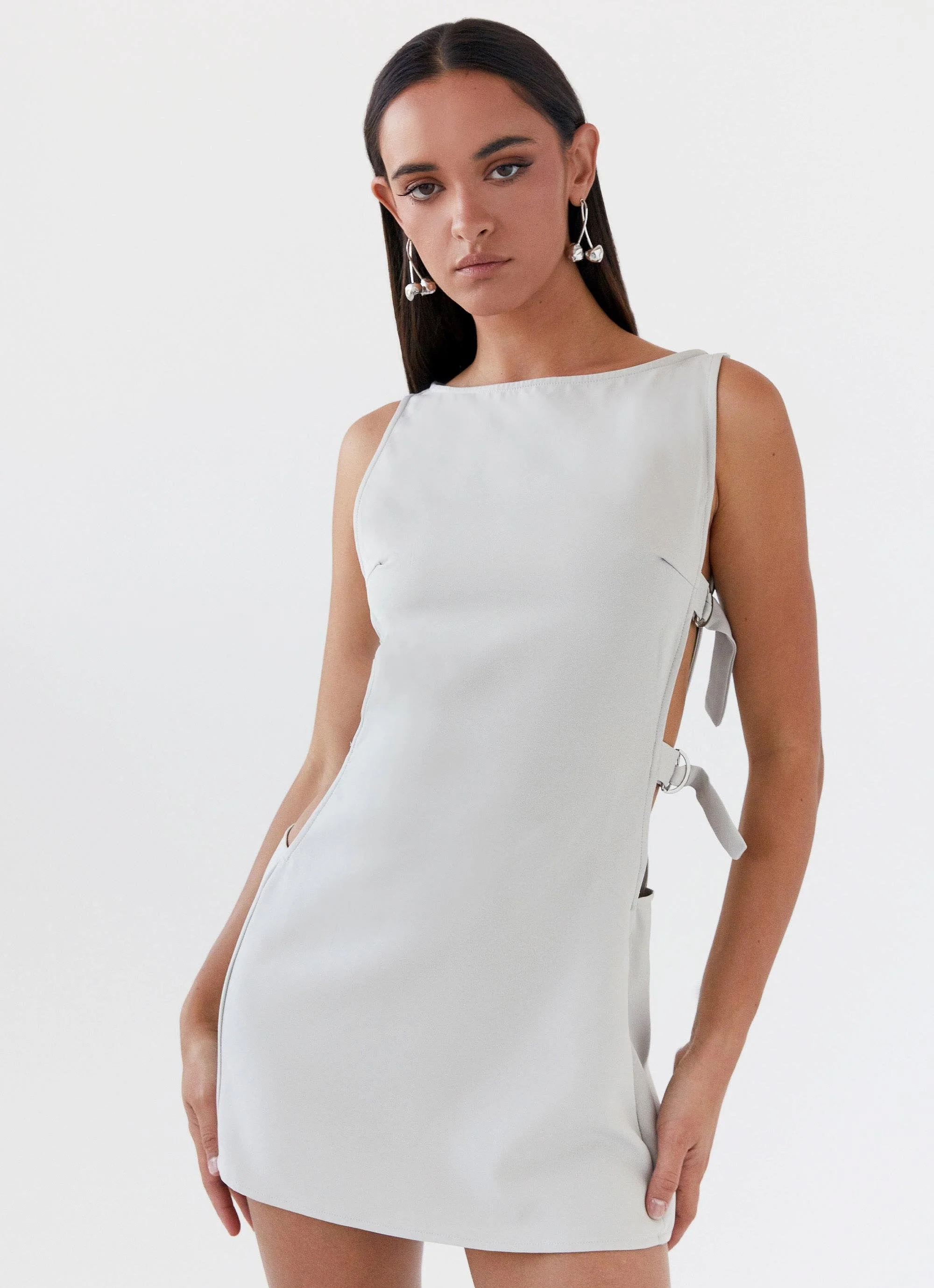 Cherish You Buckle Mini Dress - Grey - Image 6