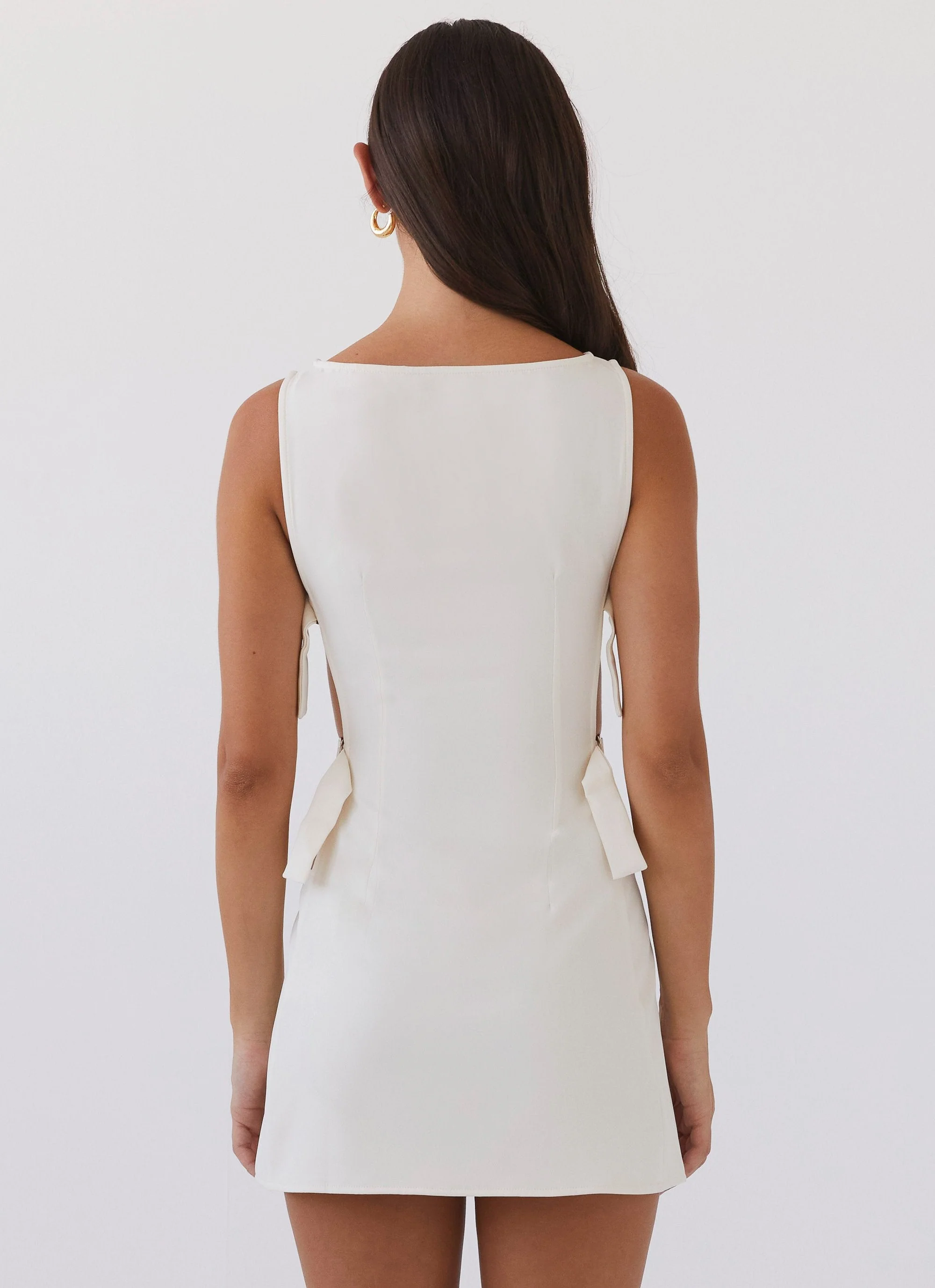Cherish You Buckle Mini Dress - Ivory - Image 5