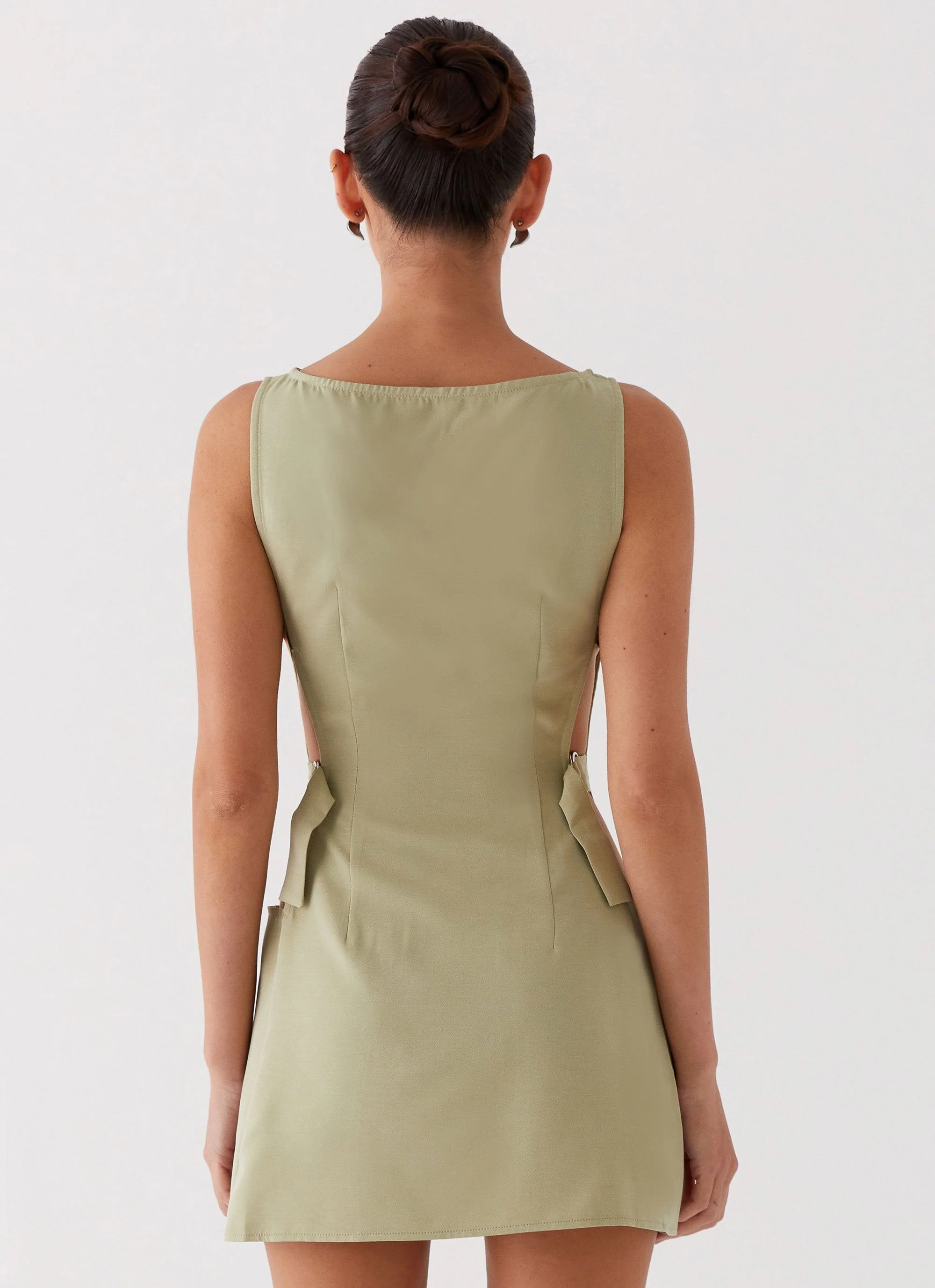 Cherish You Buckle Mini Dress - Olive - Image 3
