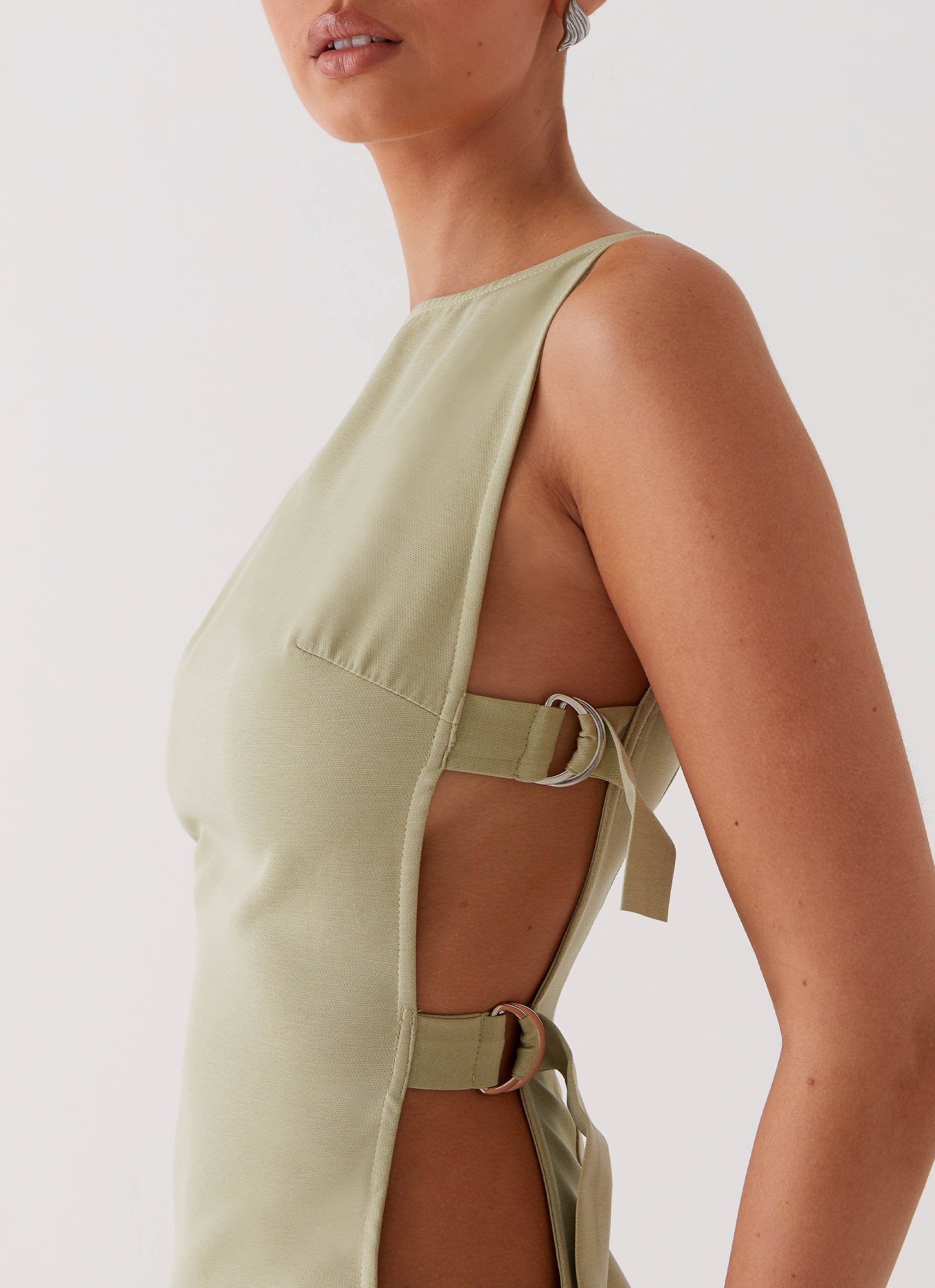 Cherish You Buckle Mini Dress - Olive - Image 6