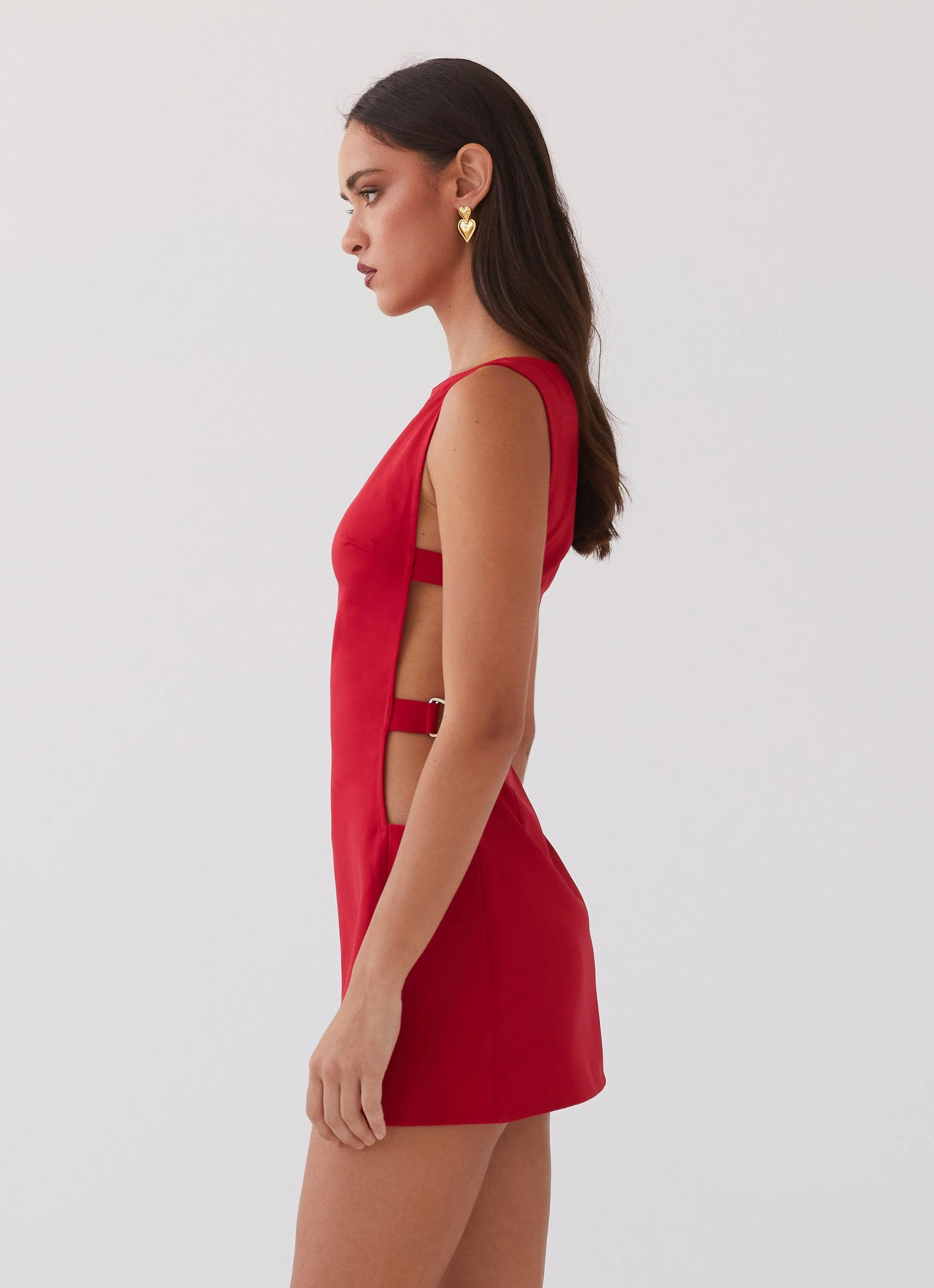 Cherish You Buckle Mini Dress - Red - Image 5