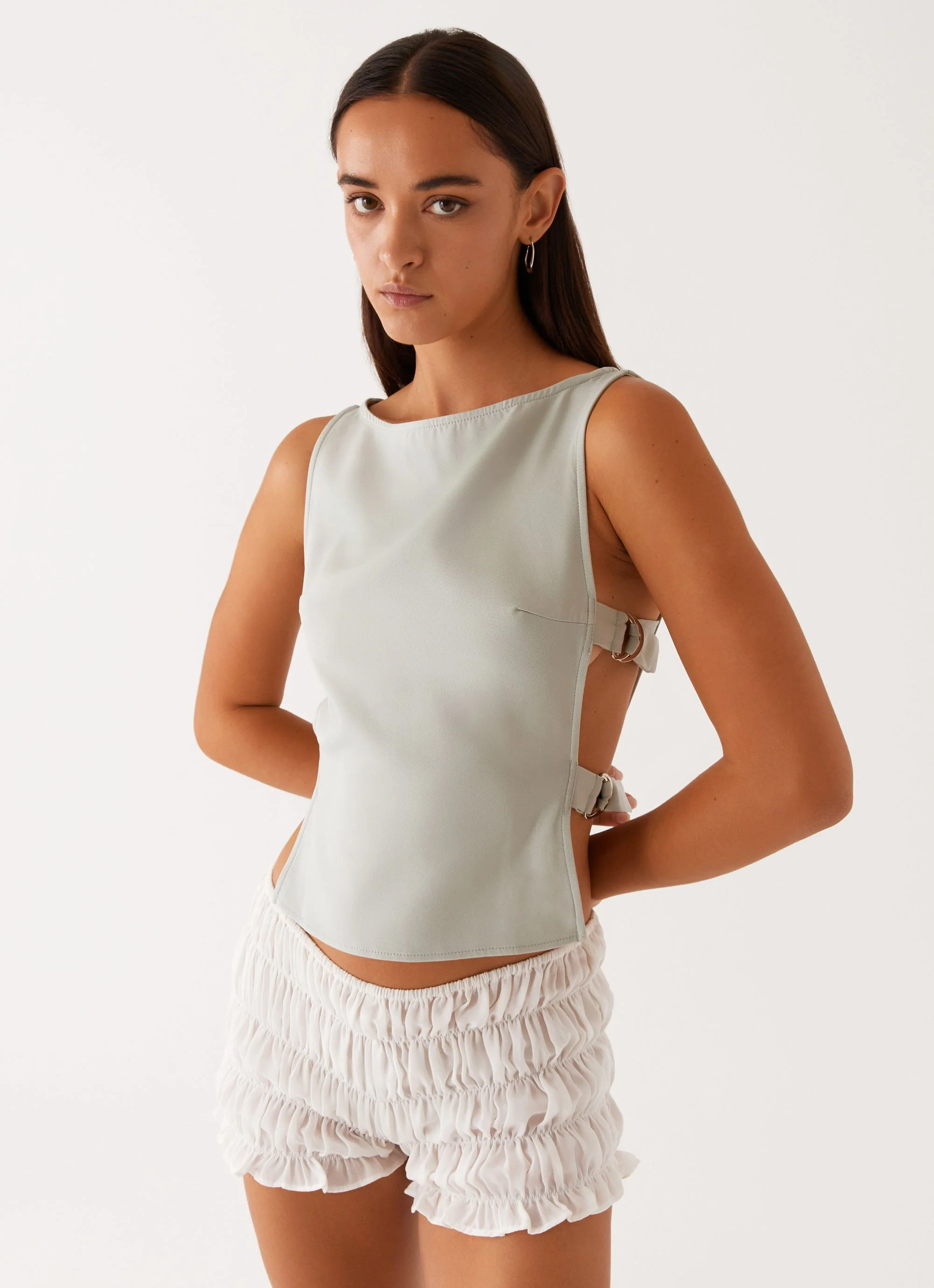 Cherish You Buckle Top - Sage - Image 6