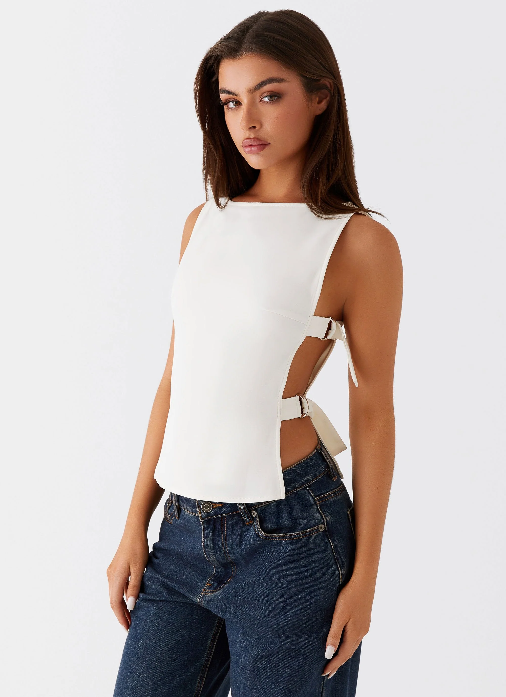 Cherish You Buckle Top - White - Image 5