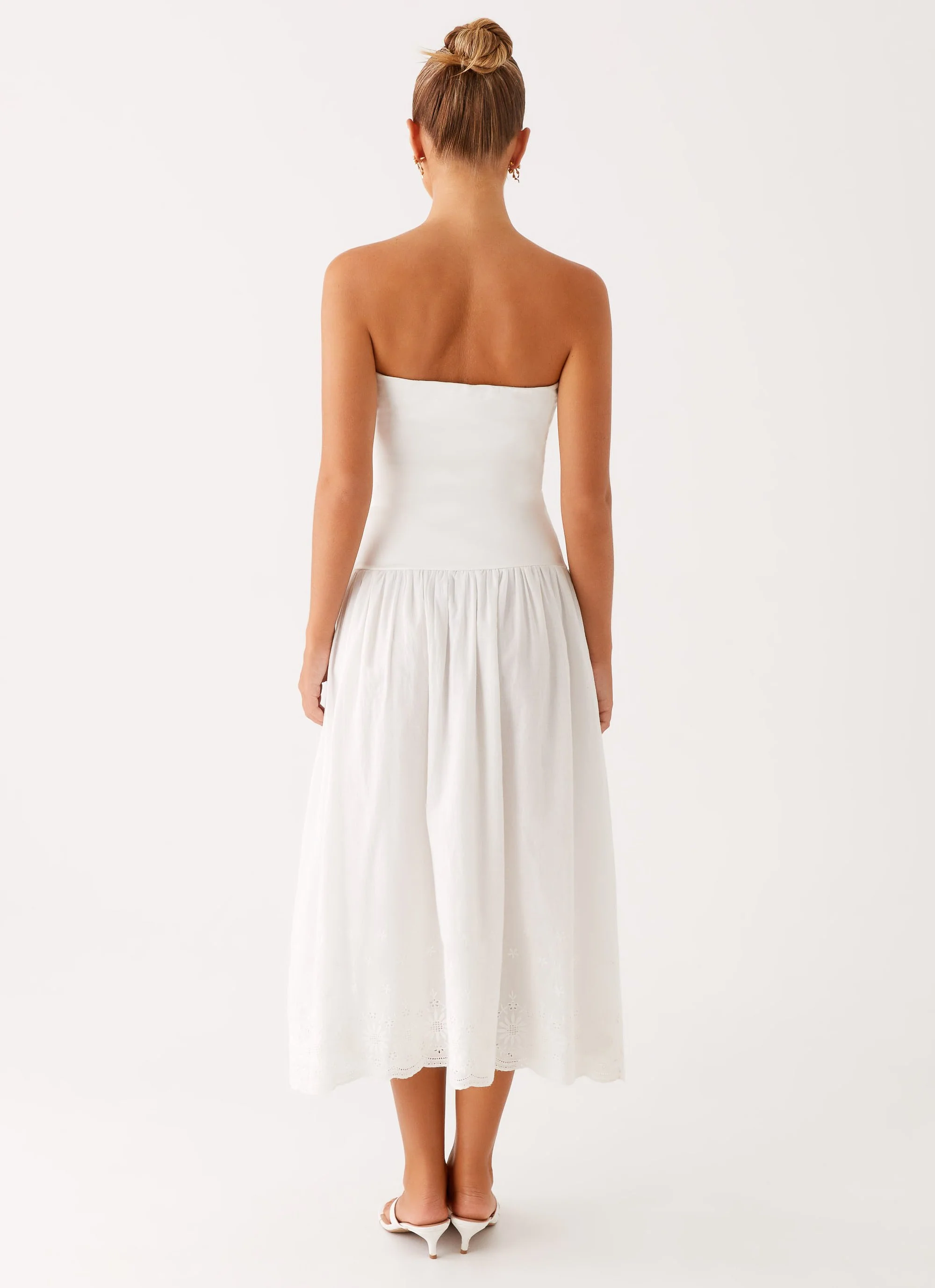 Cherry Skies Midi Dress - White - Image 4