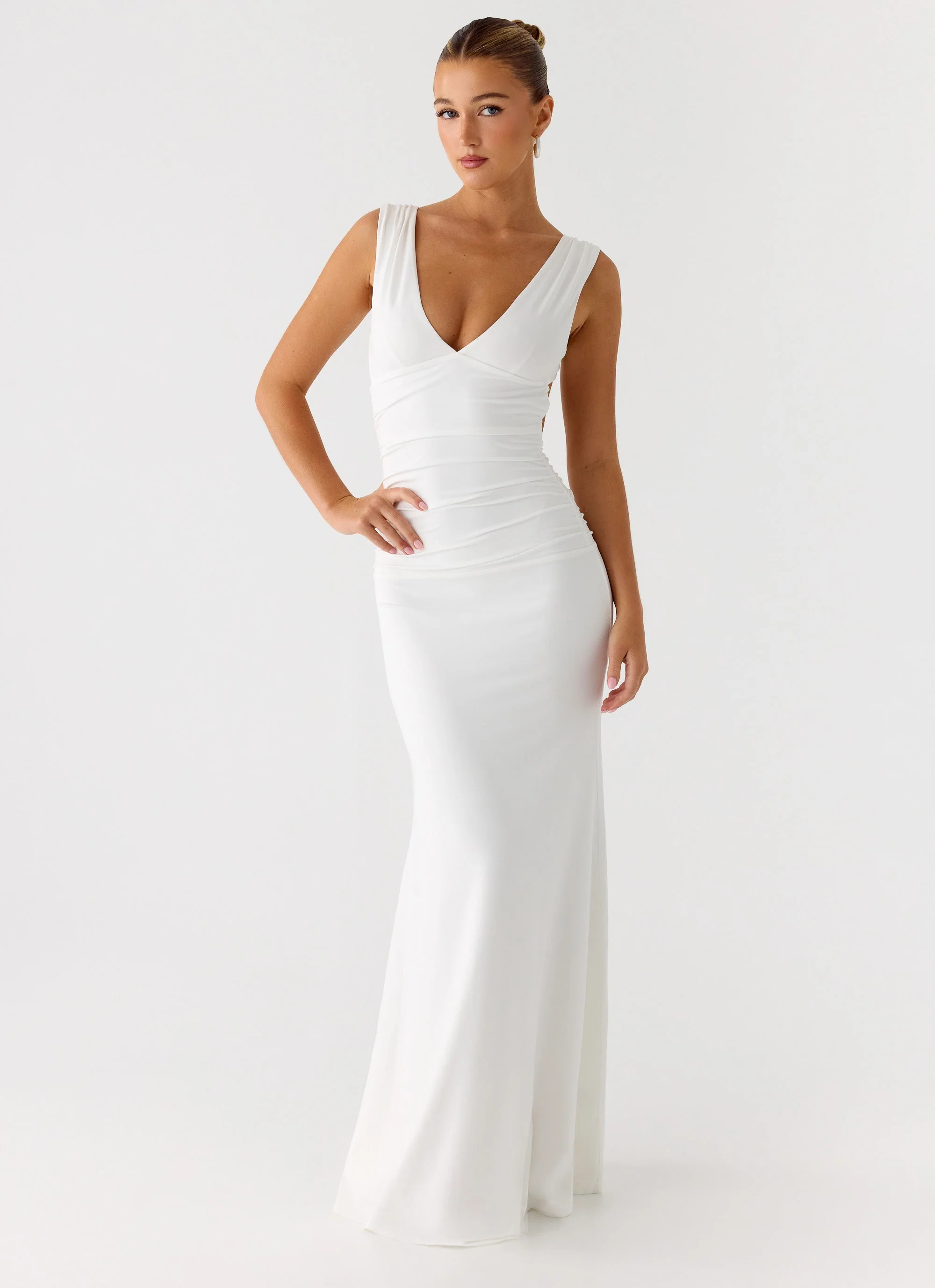 Cherry Sky Maxi Dress - White - Image 5