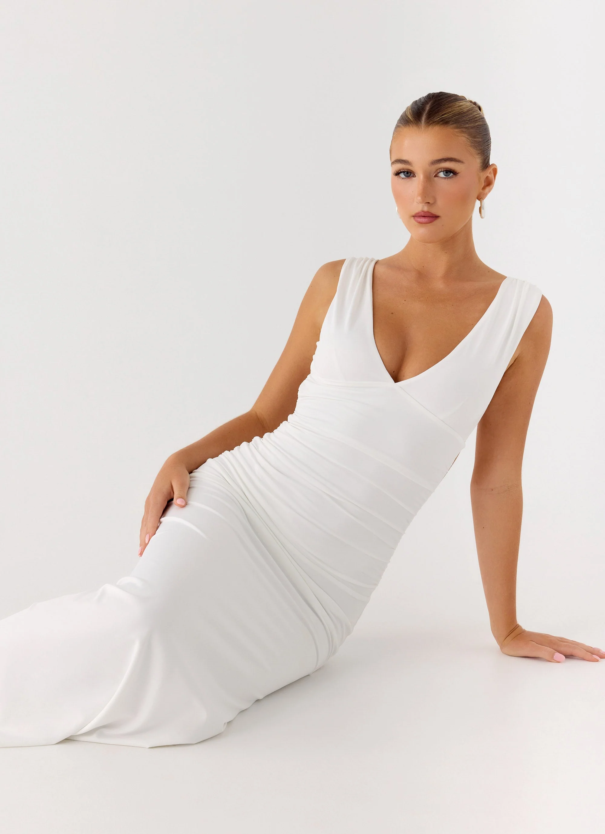 Cherry Sky Maxi Dress - White - Image 6
