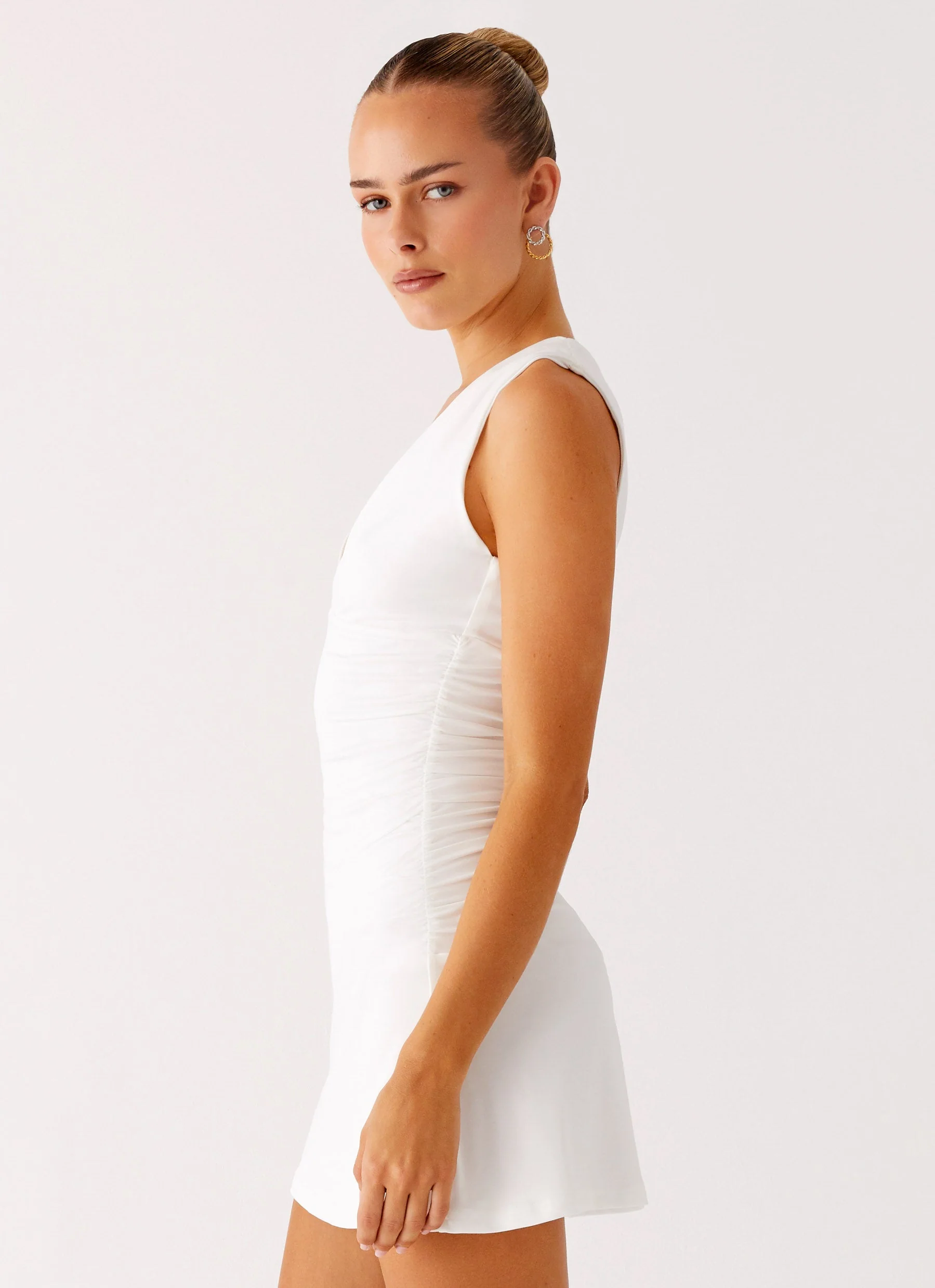 Cherry Sky Mini Dress - White - Image 3
