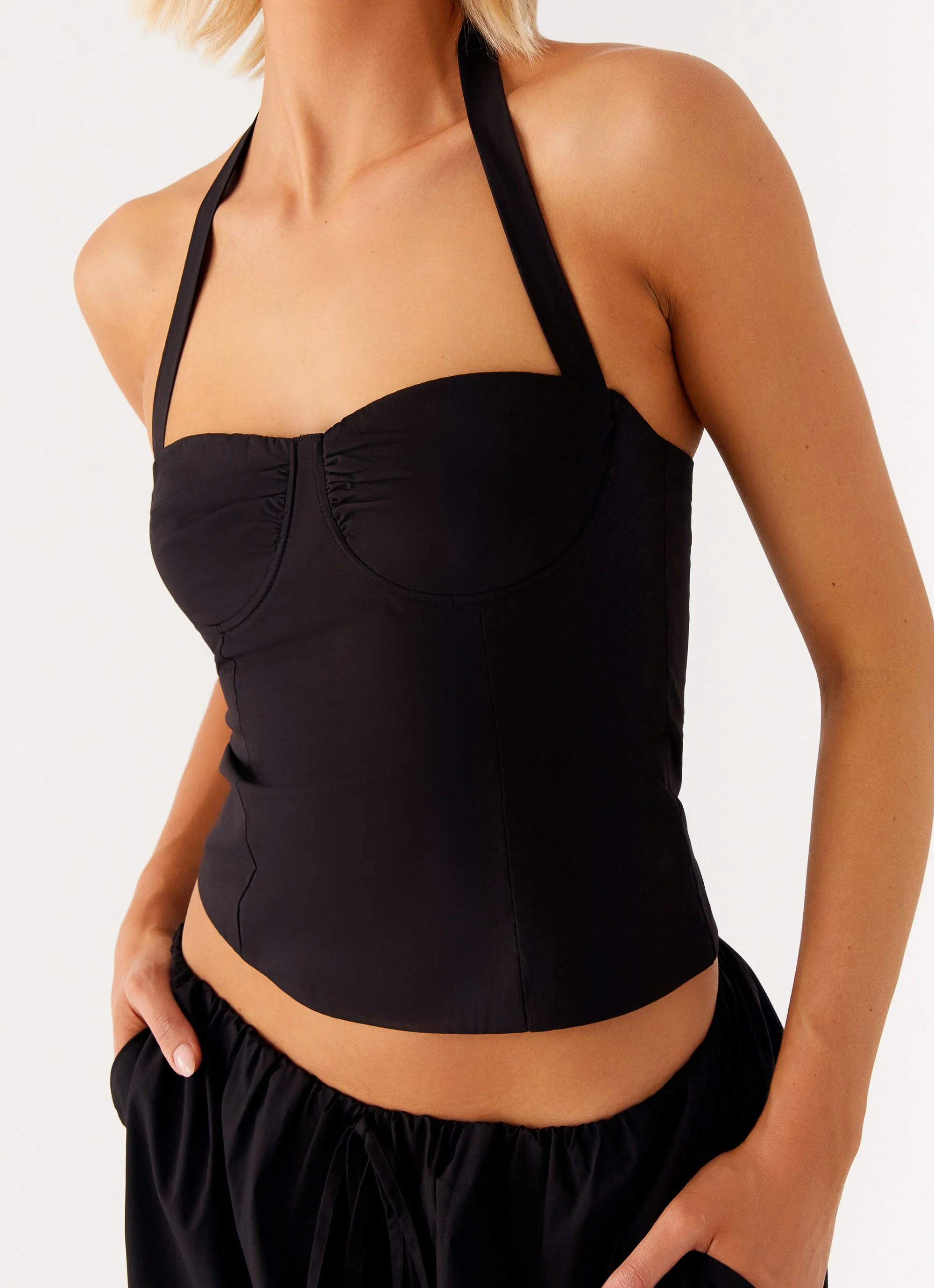 Cheryl Bustier Halter Top - Black - Image 5