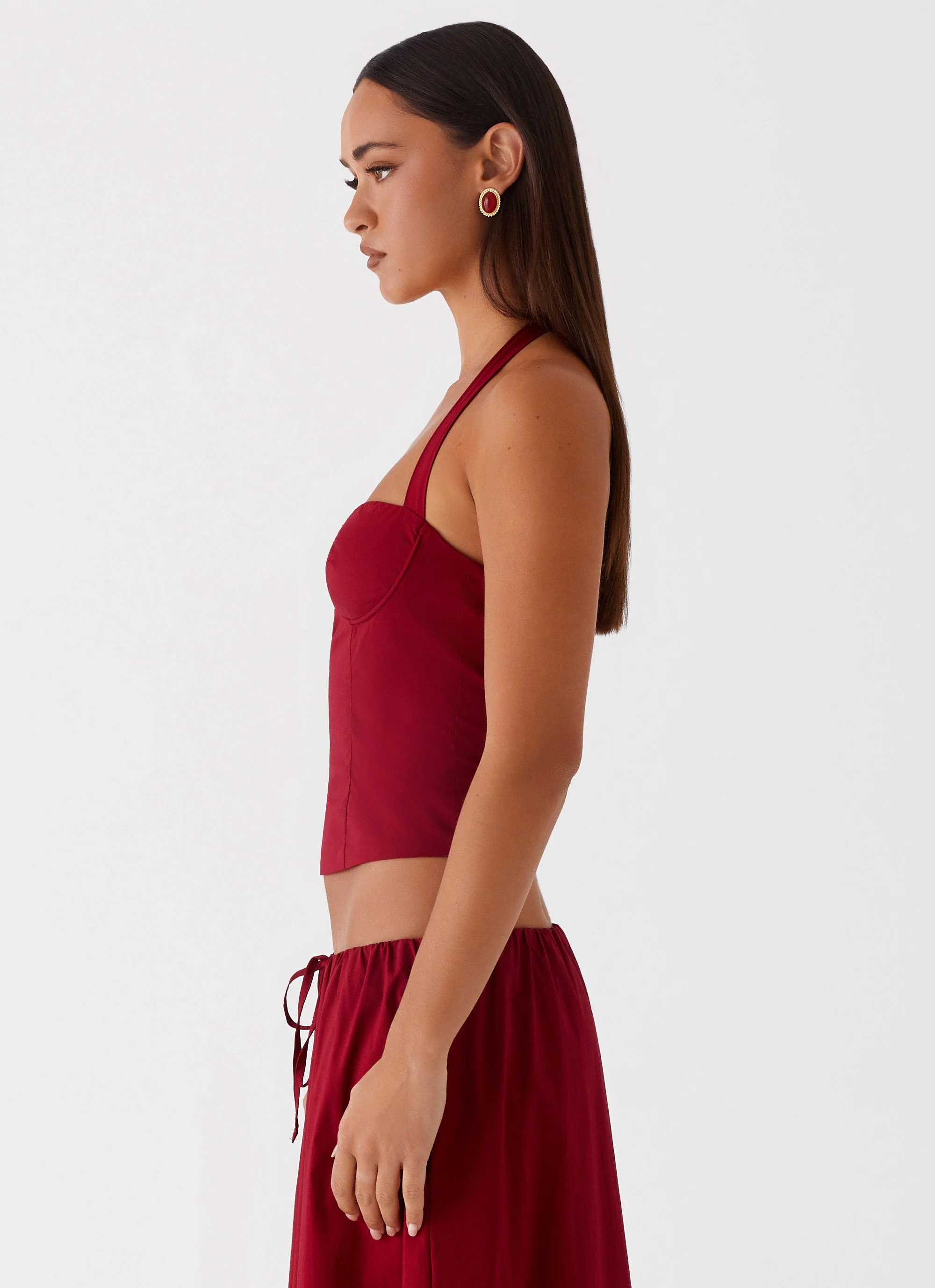 Cheryl Bustier Halter Top - Cherry Red - Image 3