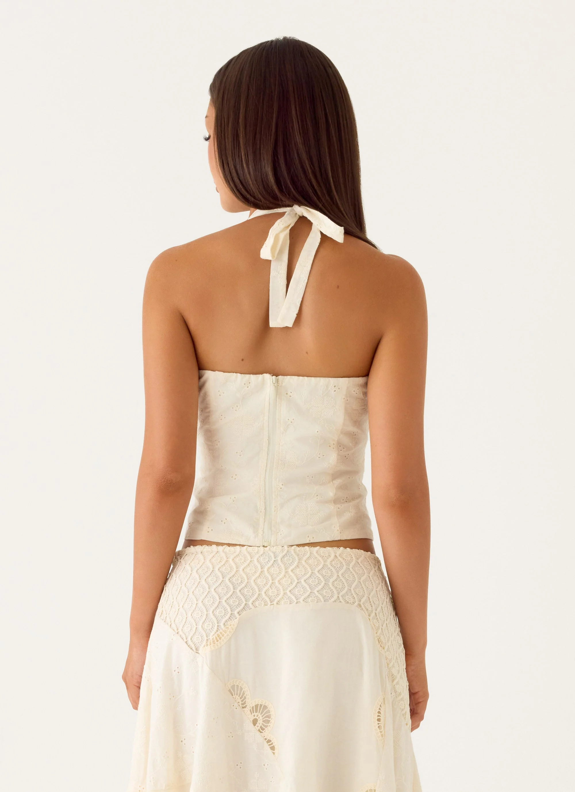 Cheryl Bustier Halter Top - Ivory - Image 3